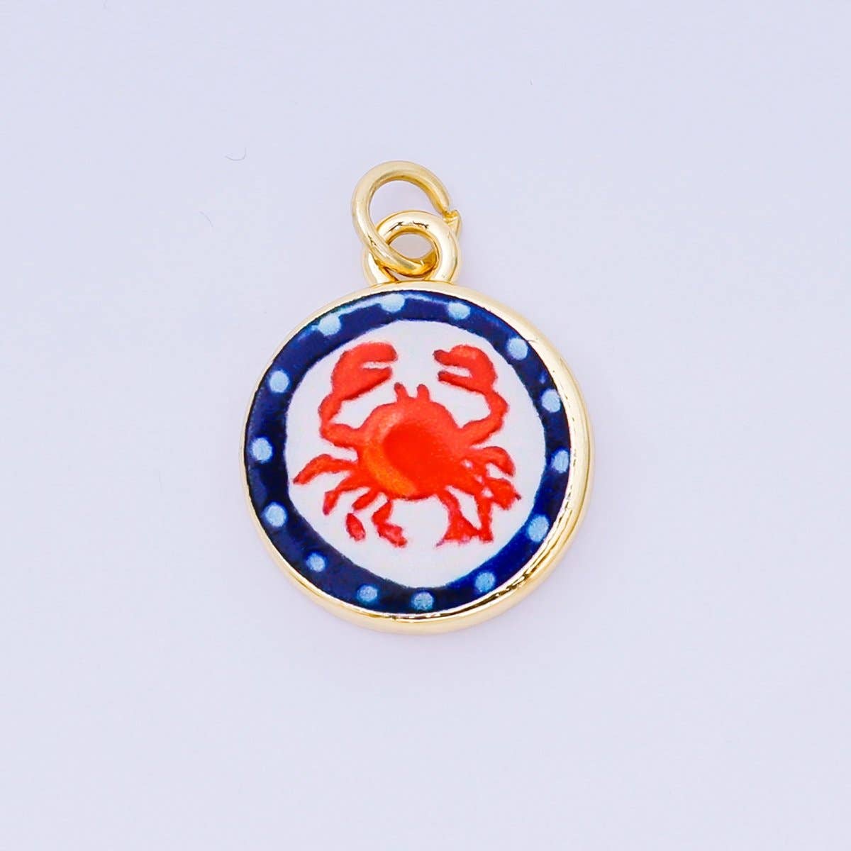 24K Gold Filled 18mm Enamel Art Beach Theme Charms