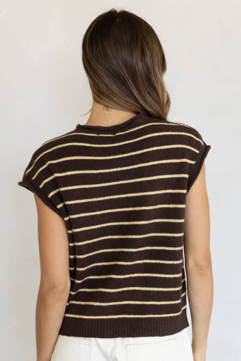 Piper Vest Cardigan - Cabana Striped