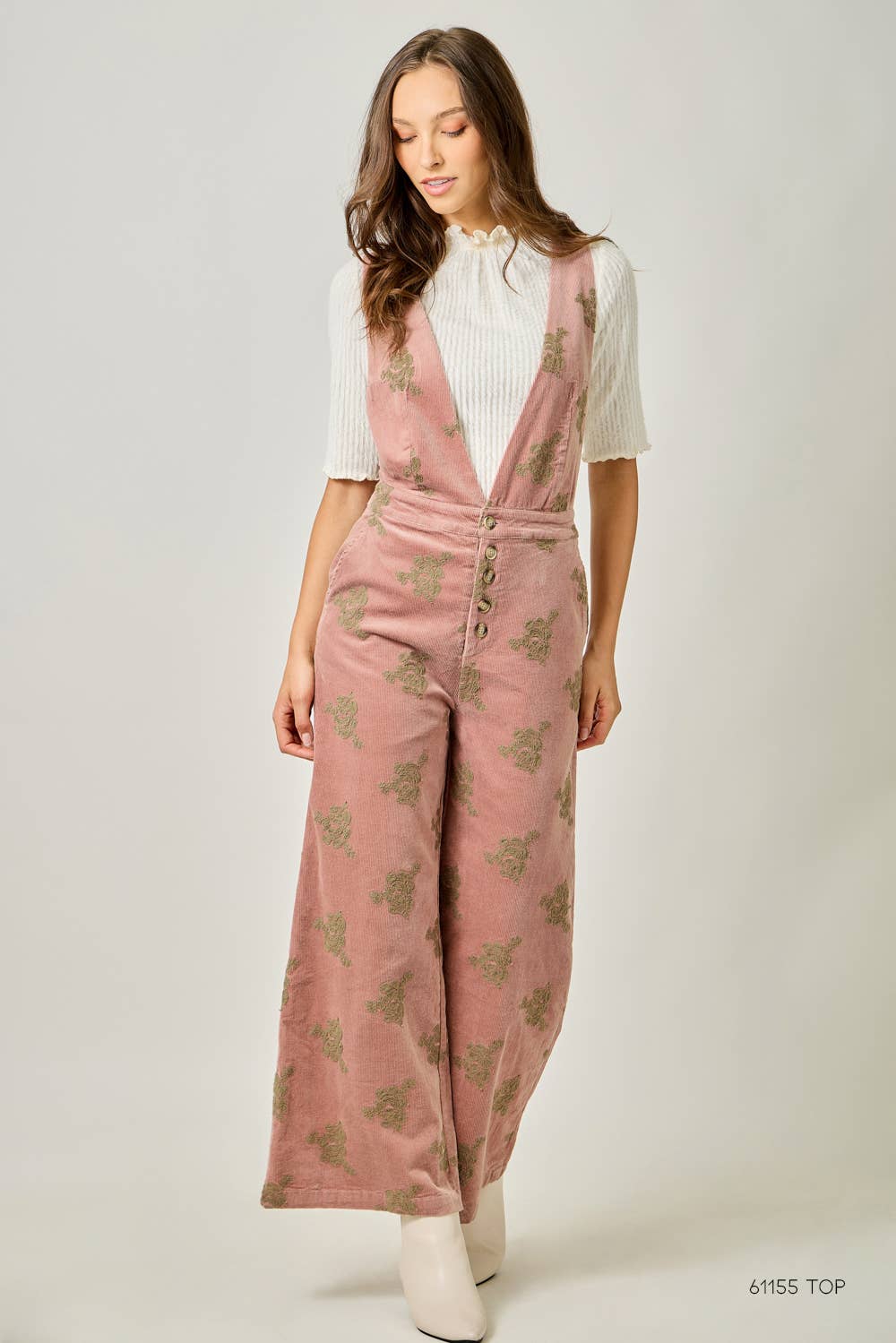 Fernie Embroidered Corduroy Jumpsuit