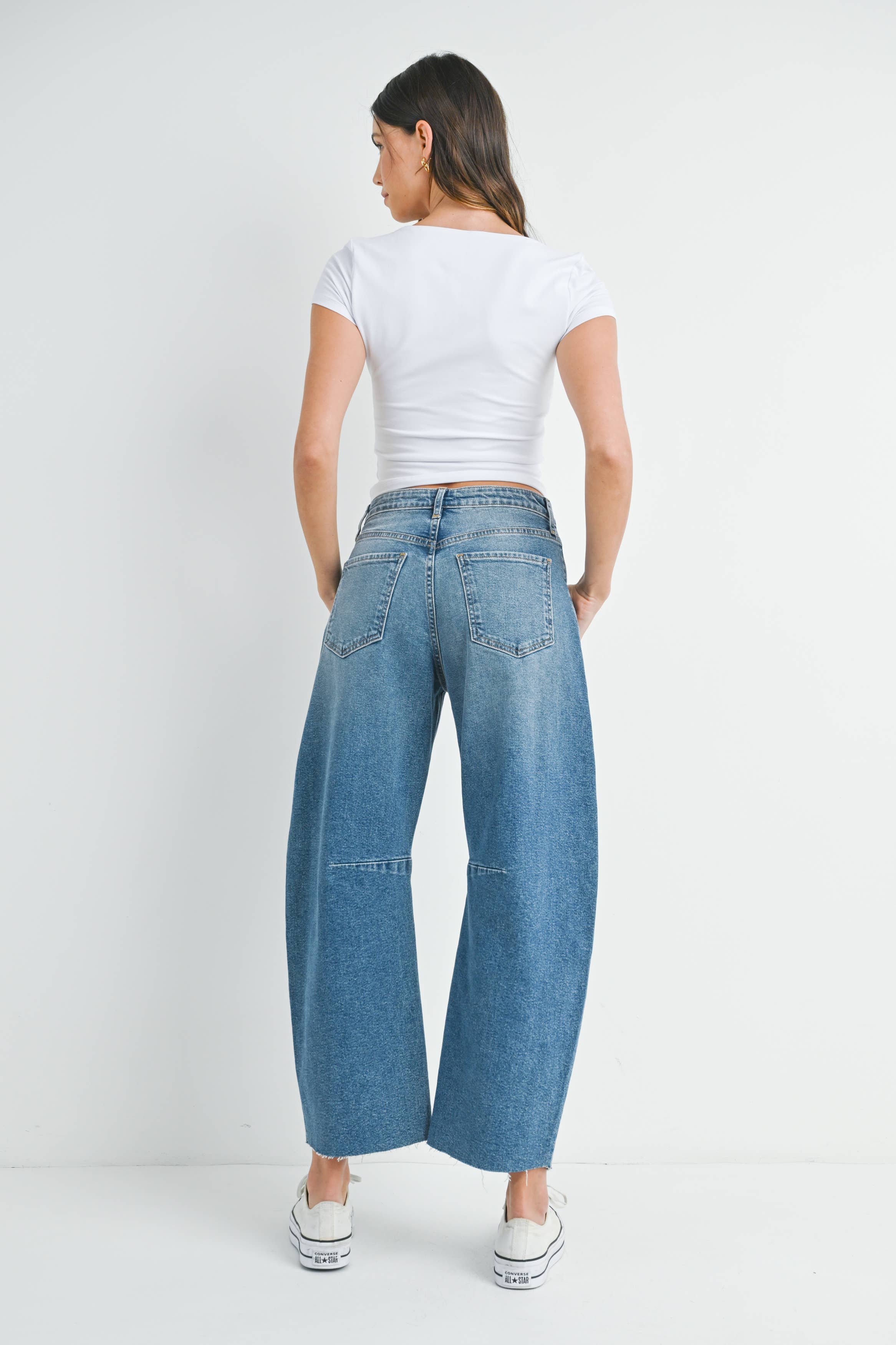 Just Black Denim Barrel Jean w/ Seams