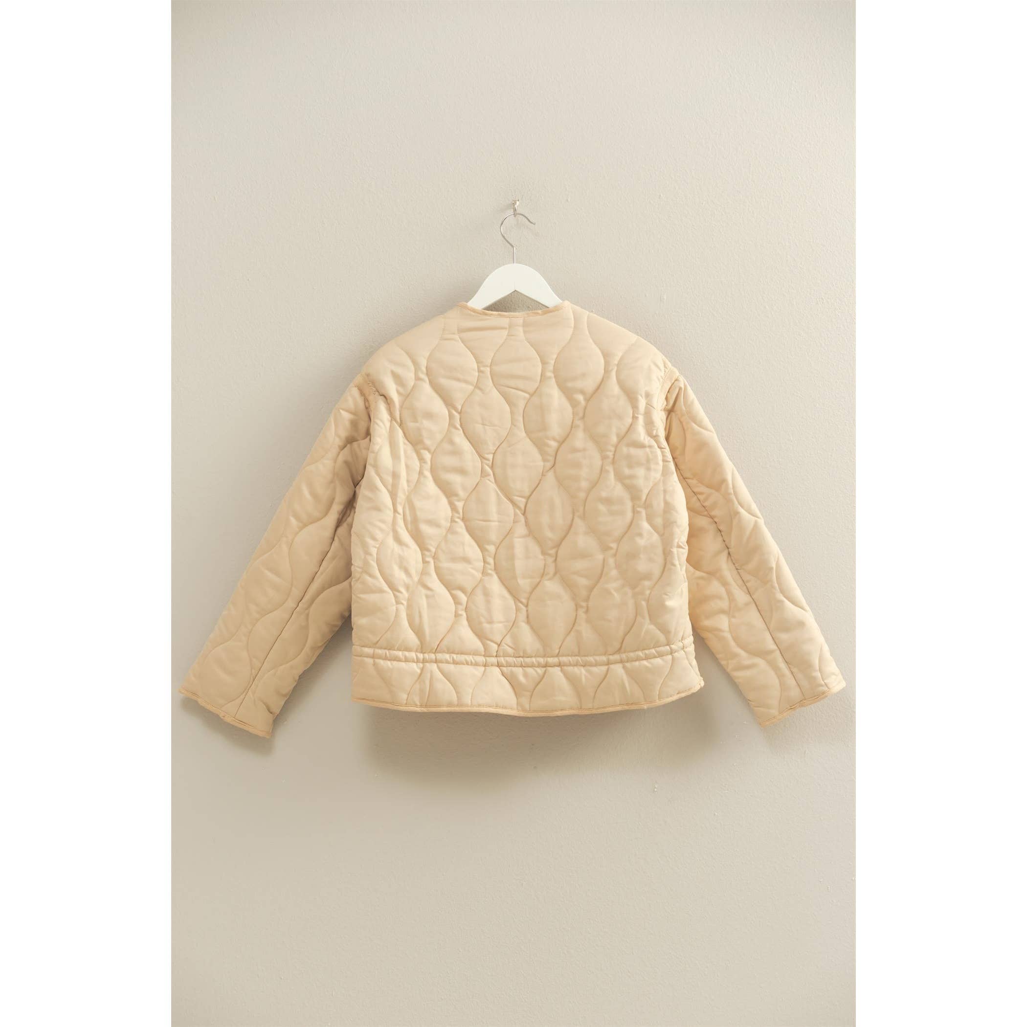 Quilted Peplum Outerwear Jacket