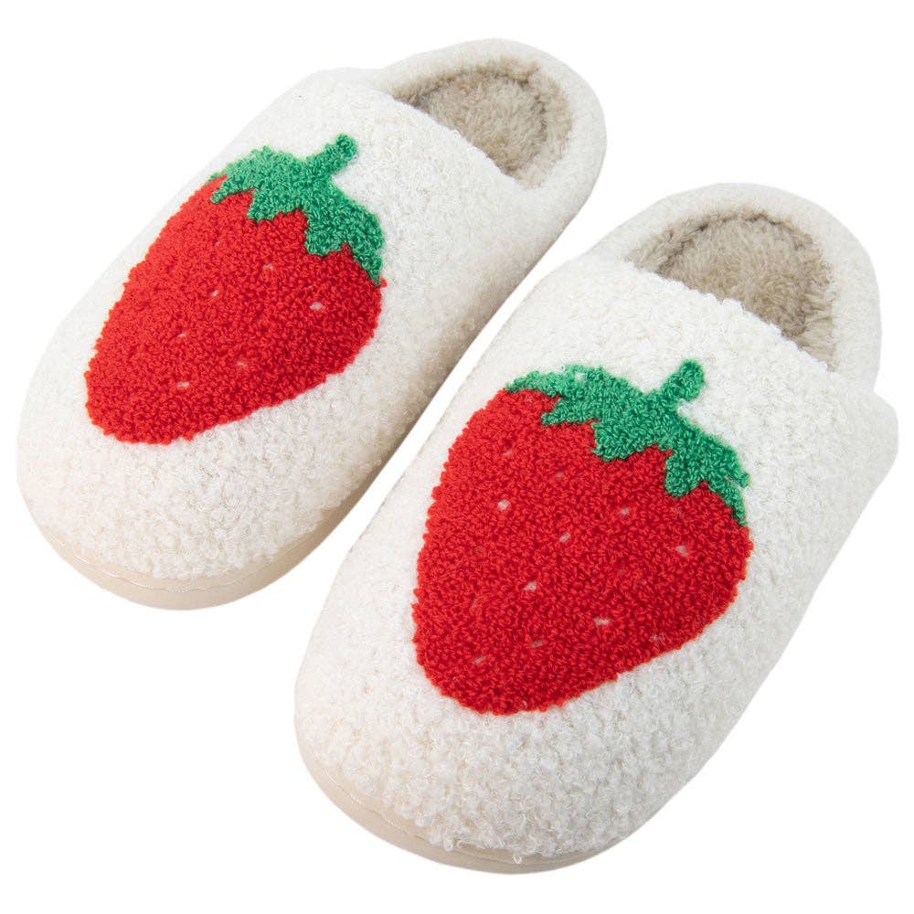 Strawberry Fuzzy Slippers