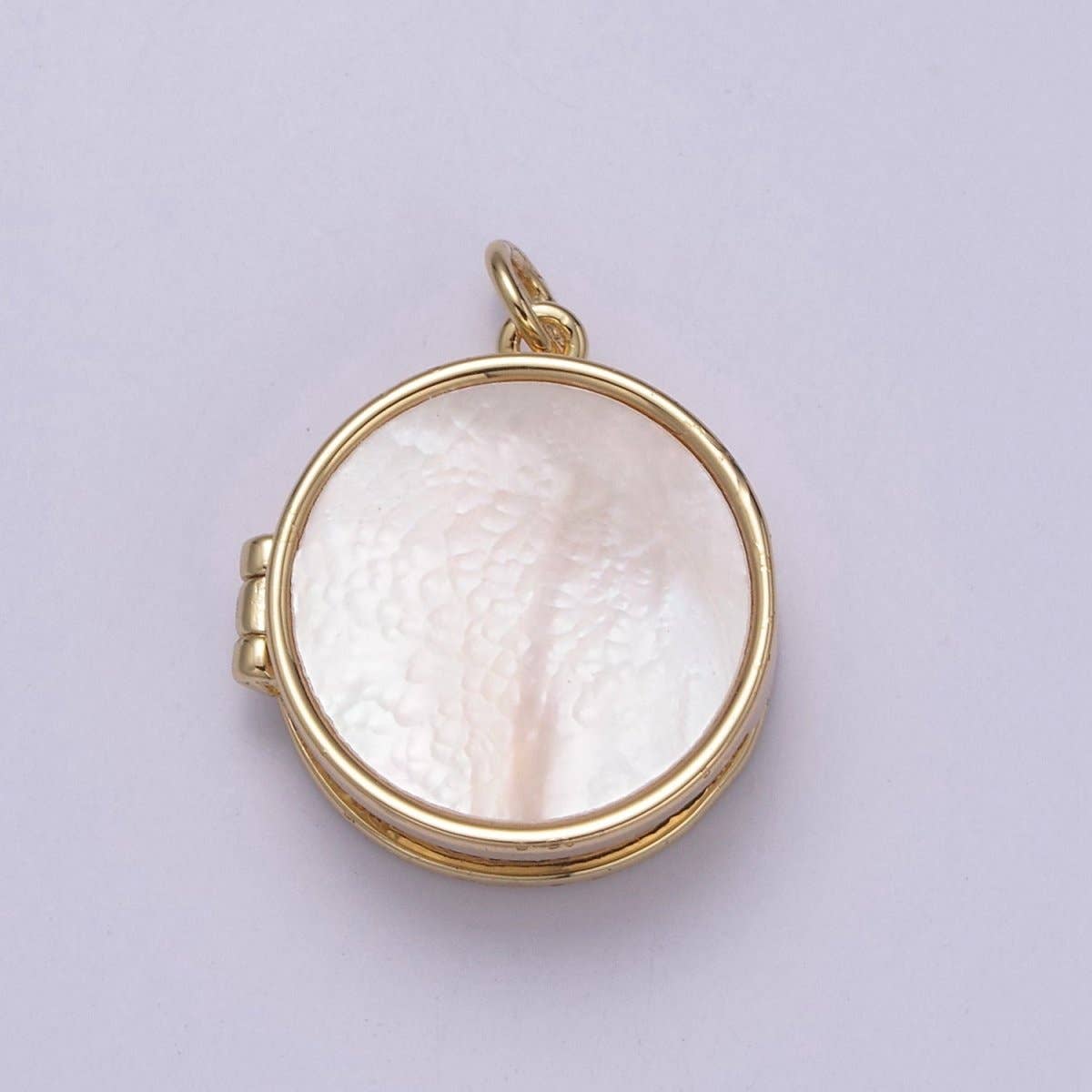 Pearl Locket Charm Necklace 14k Gold Filled Round Locket