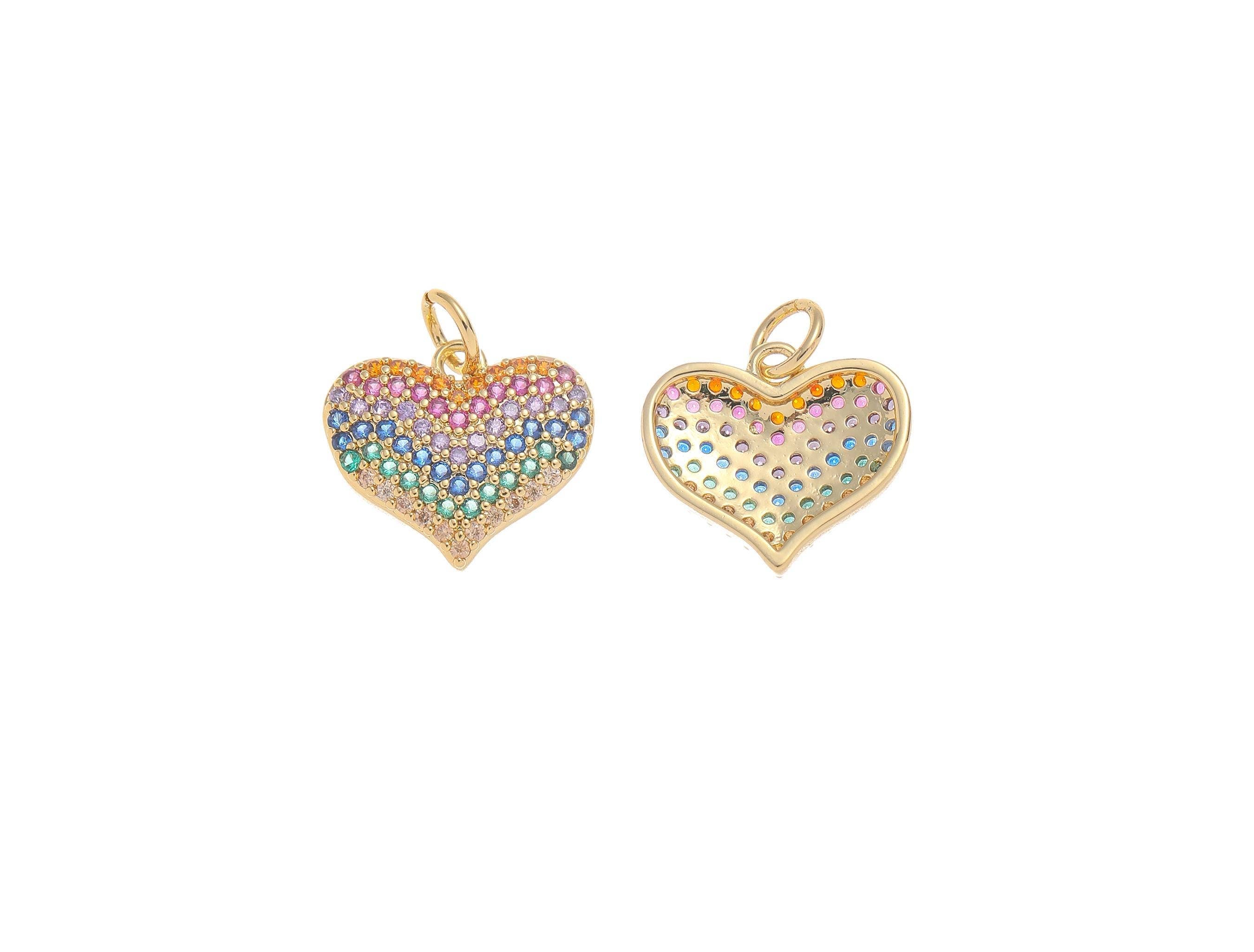 Gold Heart CZ Charm