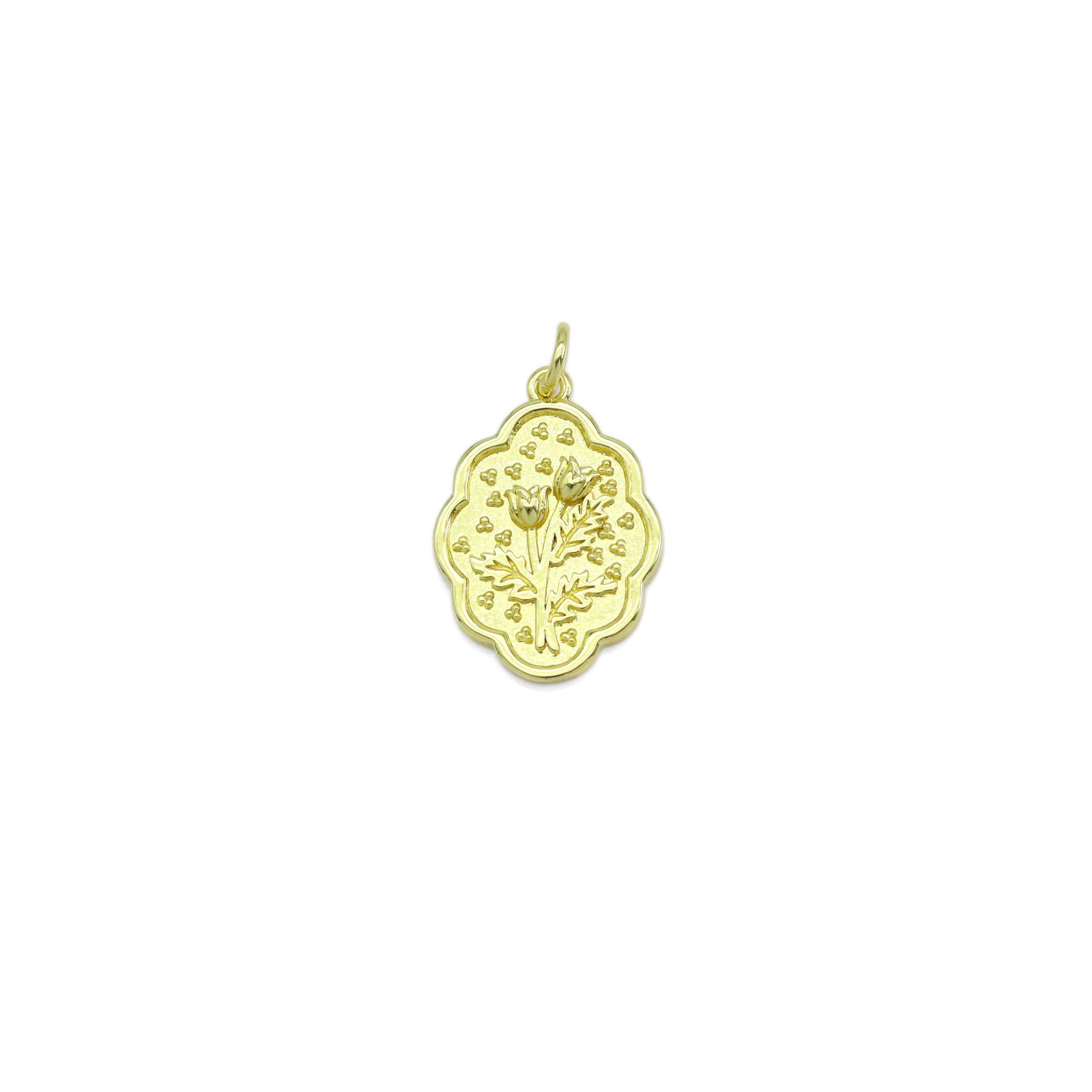 Embossed Flower Charm
