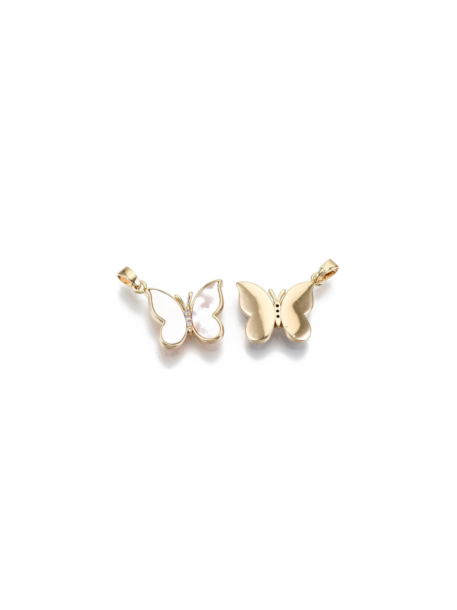 Gold Pearlized Butterfly Charm