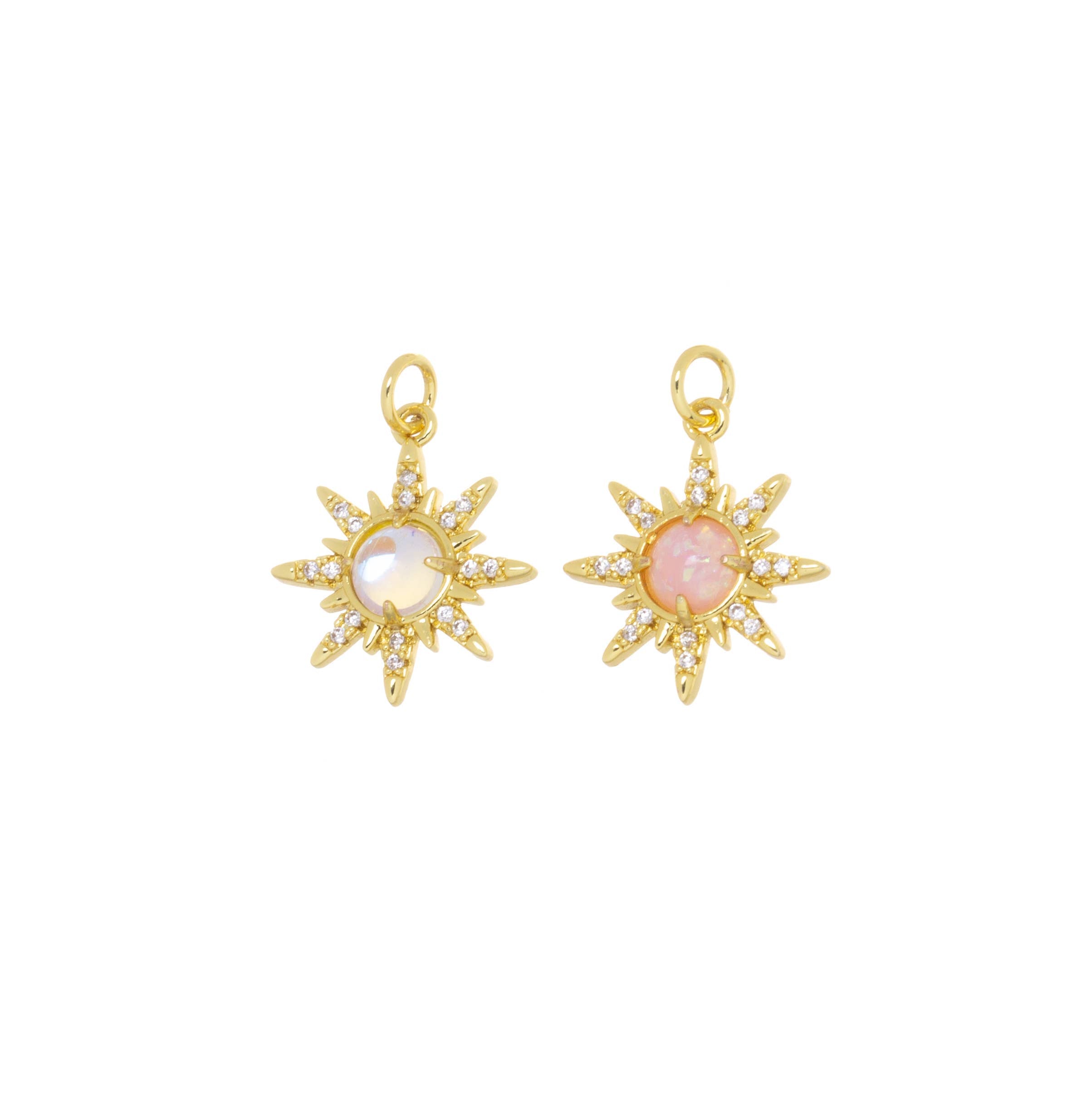Opalite Starburst CZ Charm
