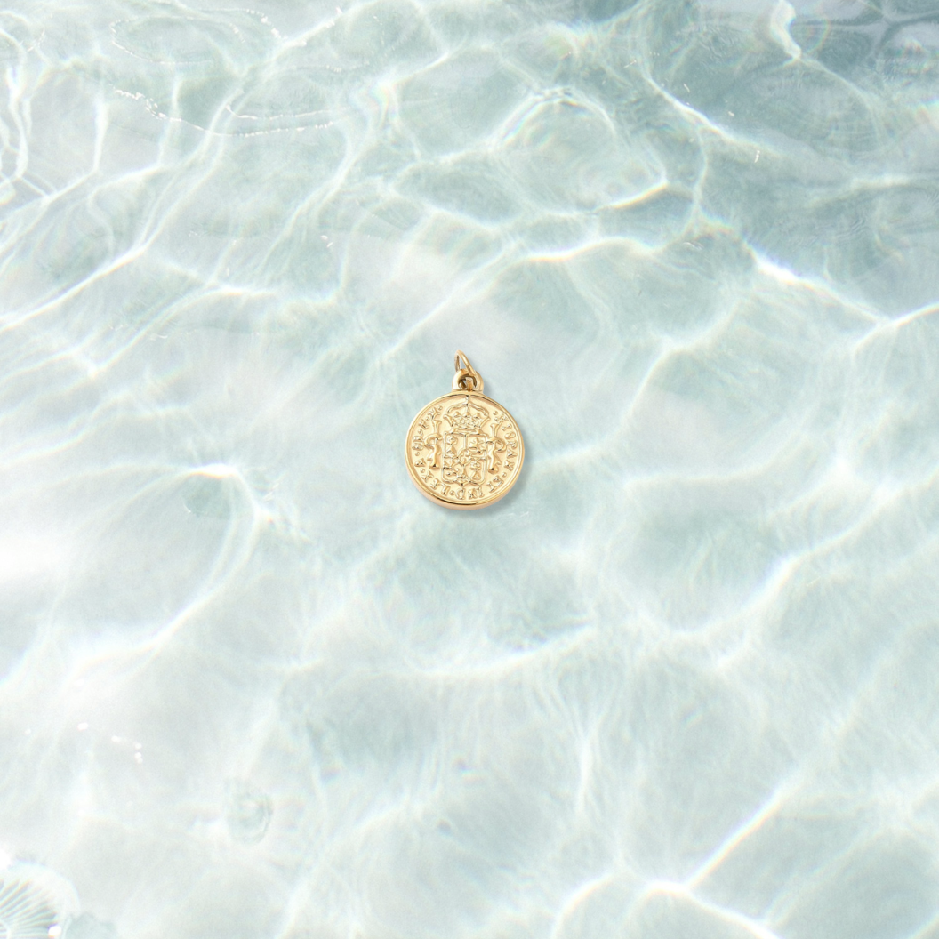 Gold Imperial Vintage Coin Charm | Waterproof Stainless Steel