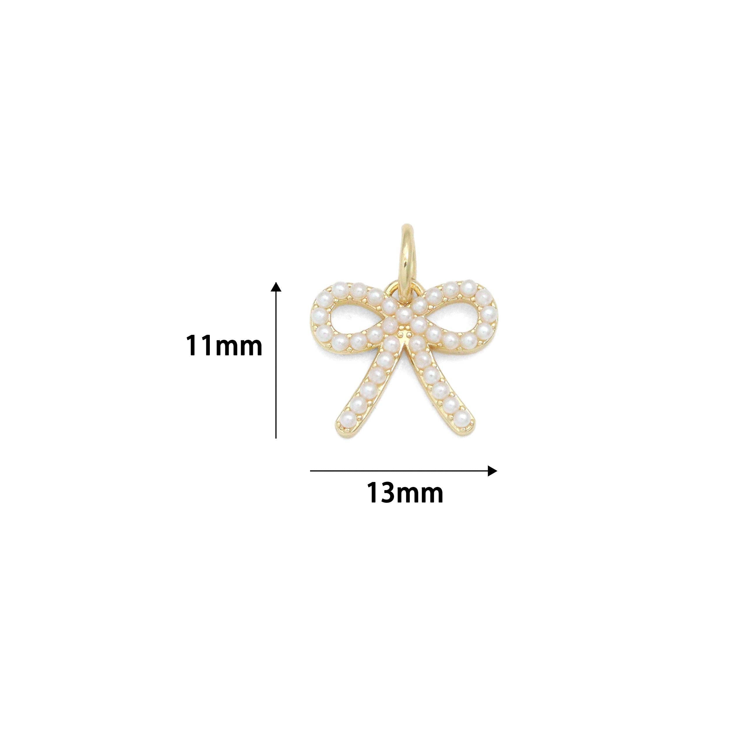 Cute Pearl Bowknot Charm Pendant