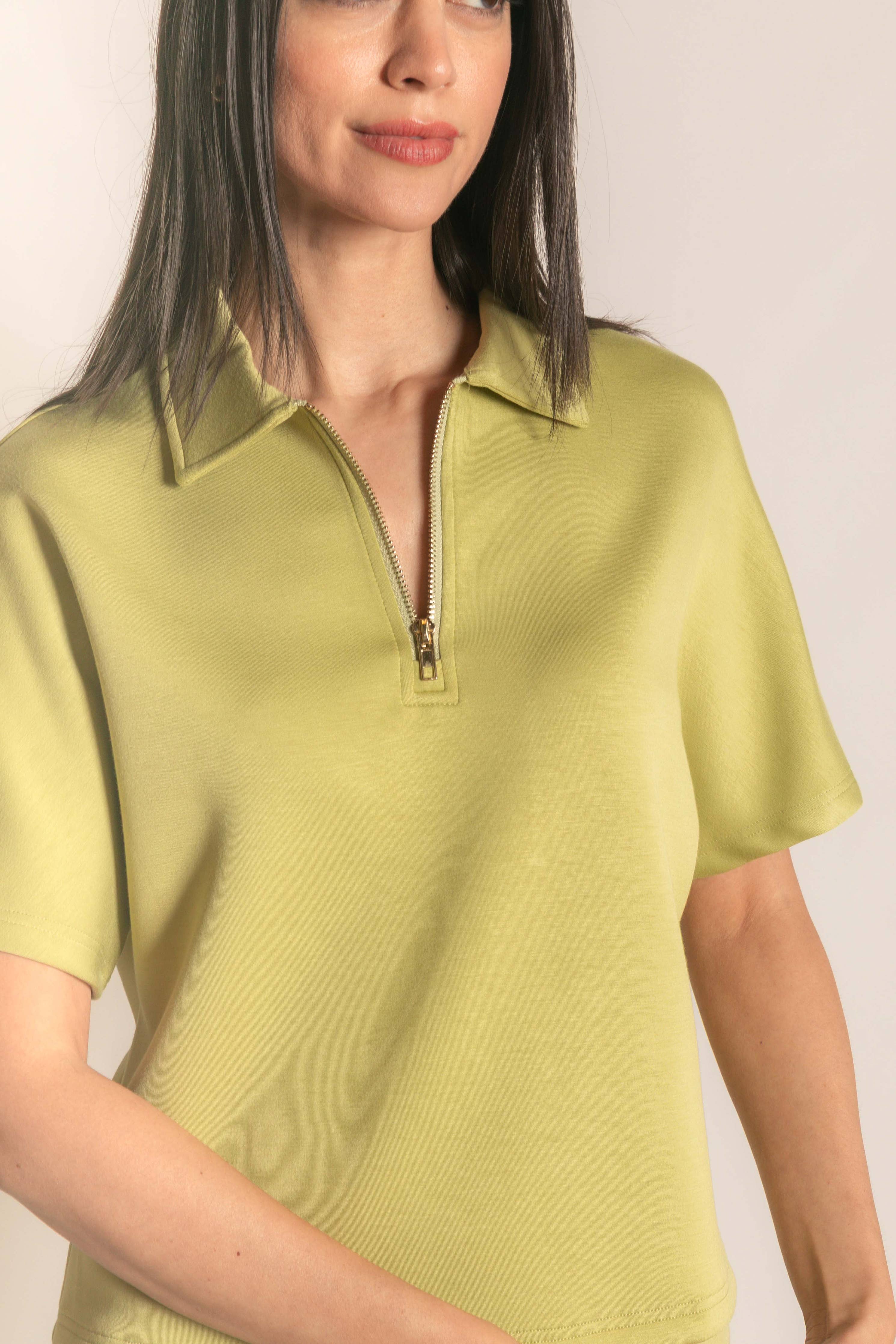 Butter Modal Short Sleeve Quarter Zip Top
