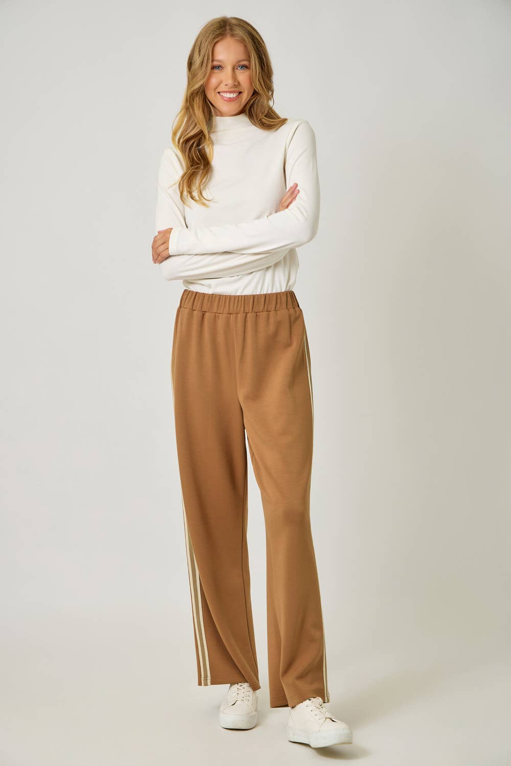 Embroidered Stripe Tracksuit Pants