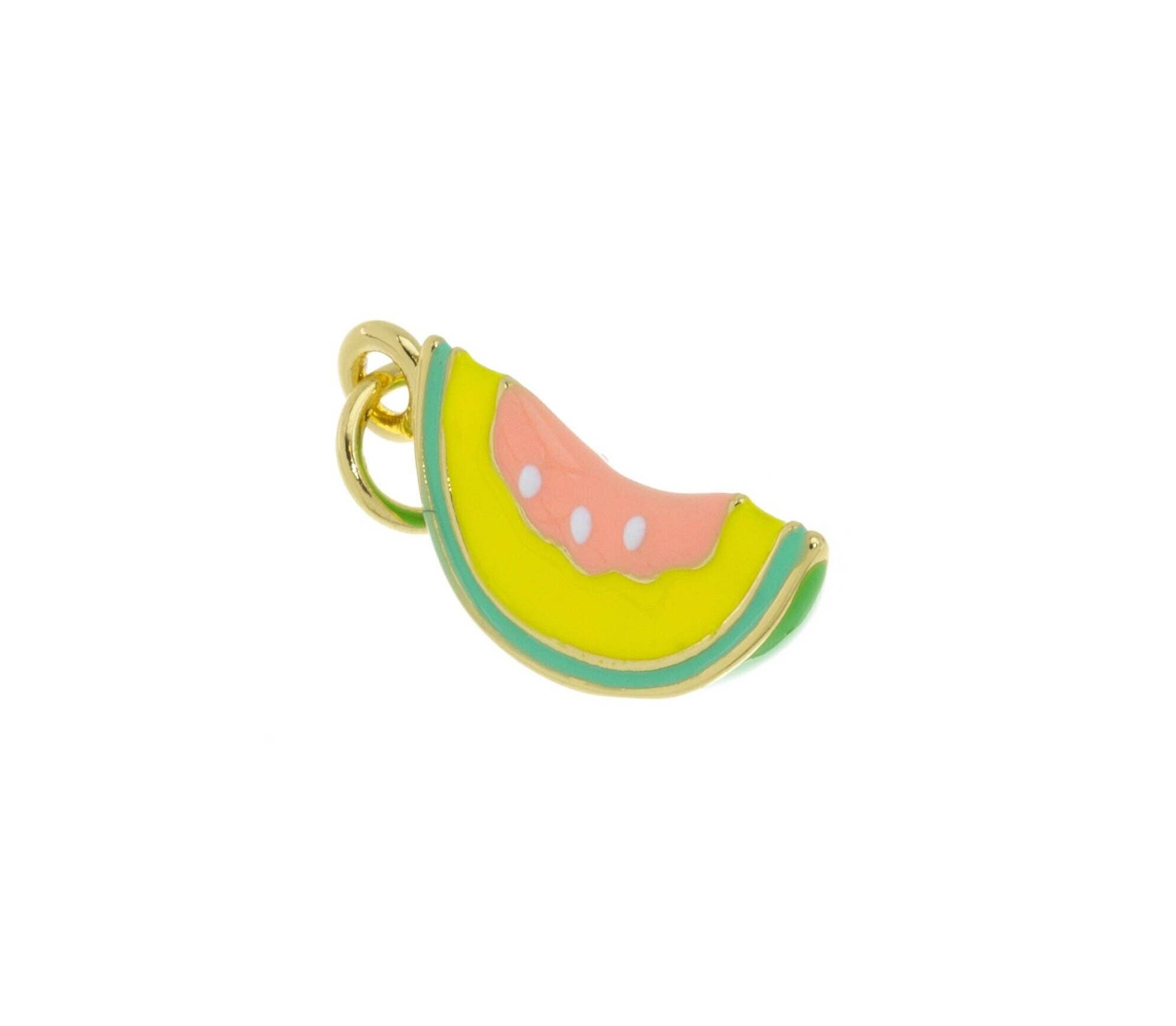 Gold Cantaloupe Honeydew Charm for Jewelry Making