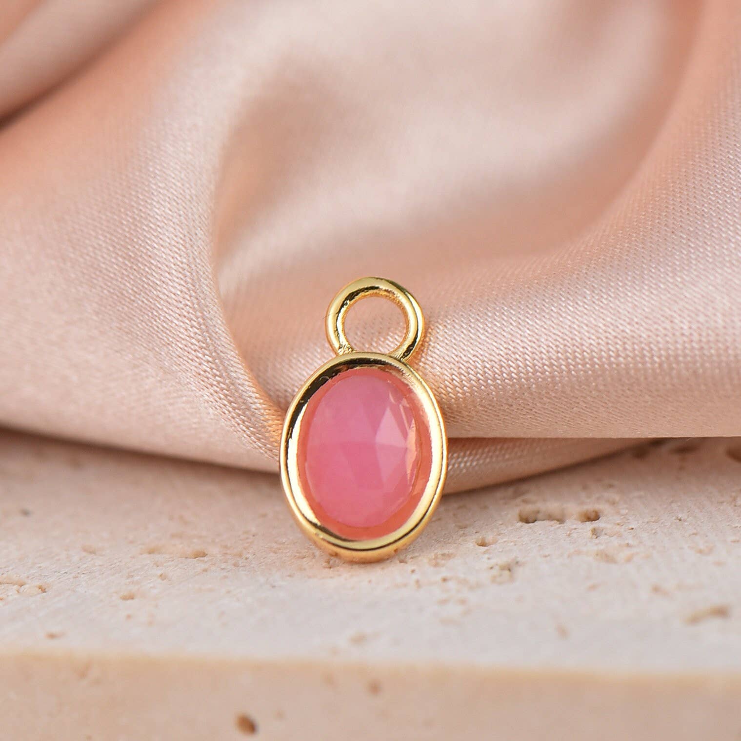 Natural Stone Oval Charms