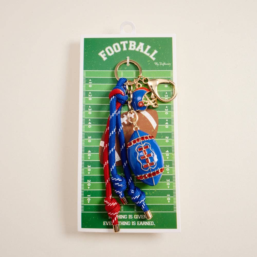 College Football Helmet Paracord Stone Keychain Bag Charm
