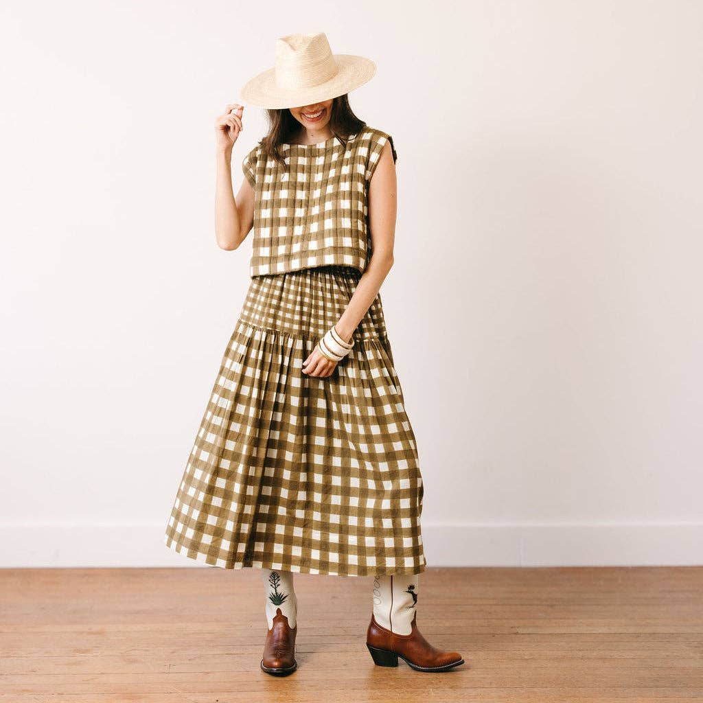 Painted Gingham Colette Skirt