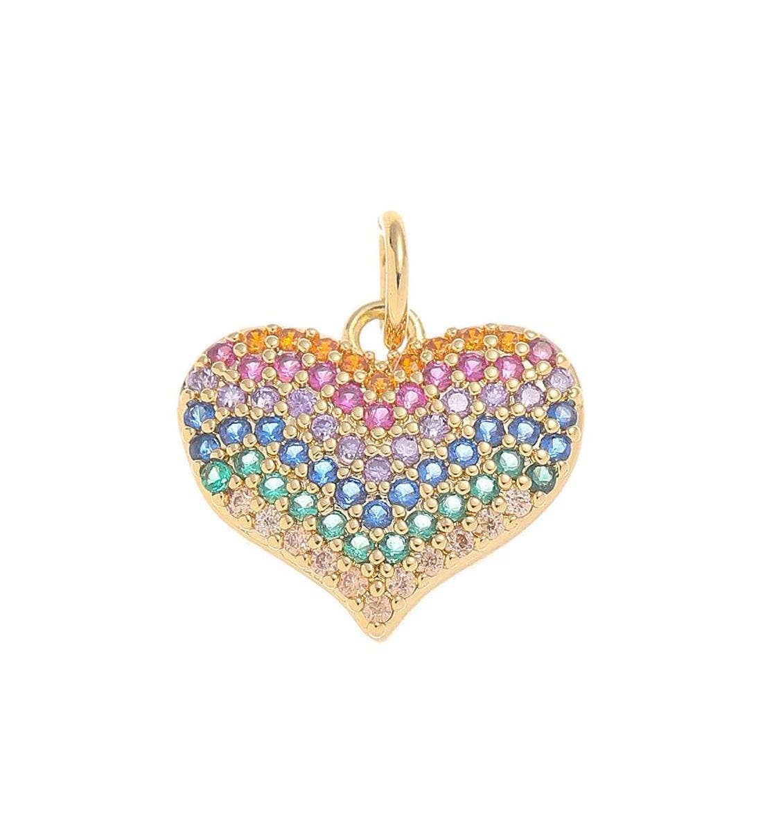 Gold Heart CZ Charm