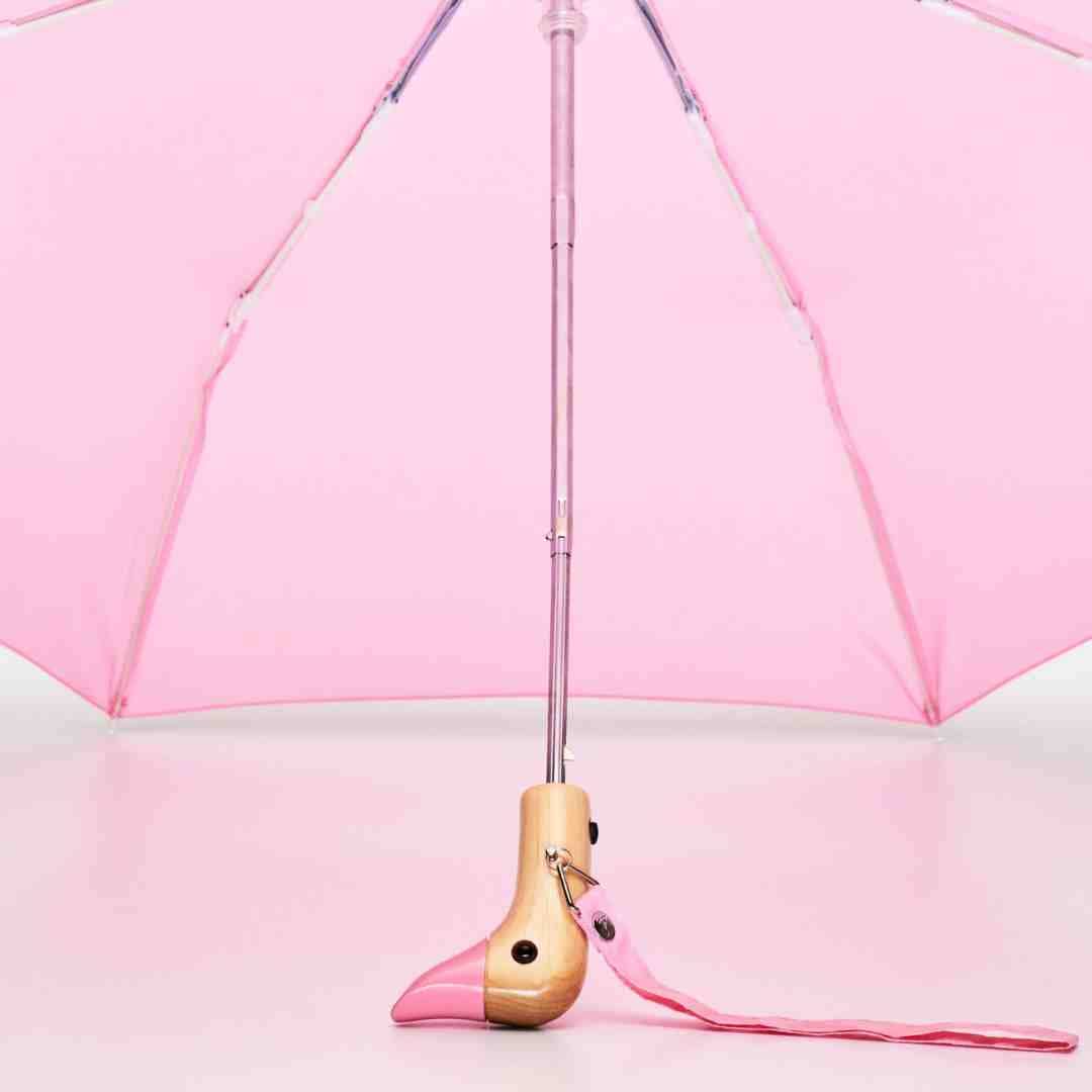Pink Compact Eco-Friendly Wind Resistant Duck Head Umbrella