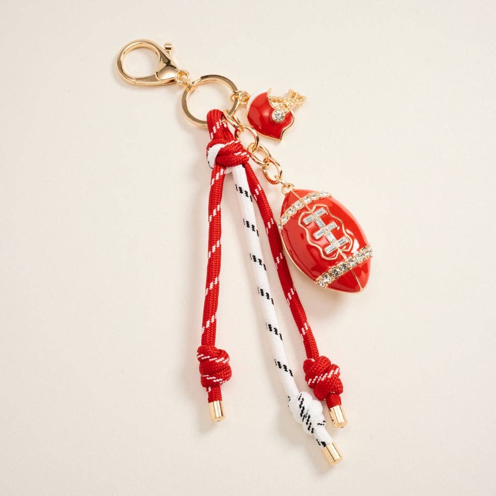 College Football Helmet Paracord Stone Keychain Bag Charm