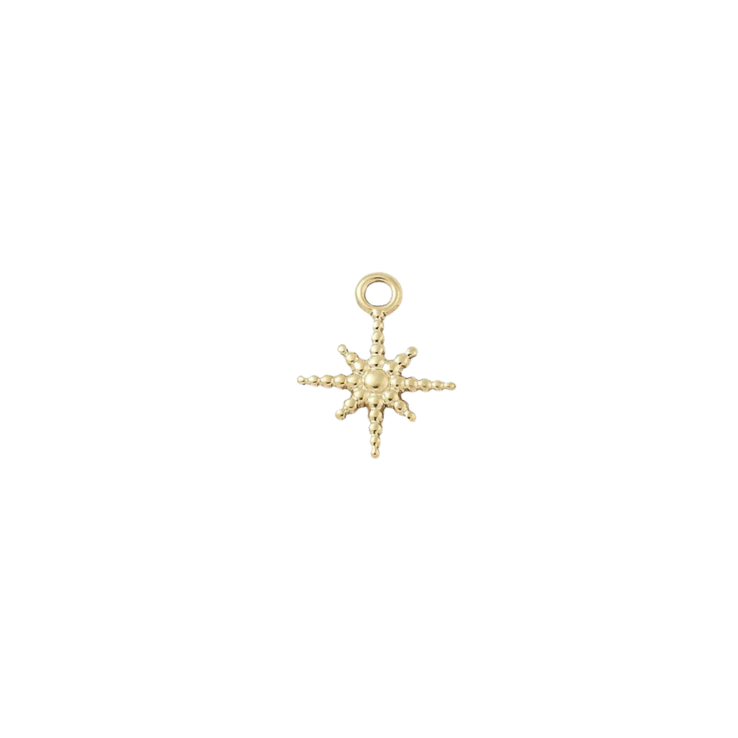 Gold Dewdrop Beaded Star Charm | Waterproof Stainless Steel