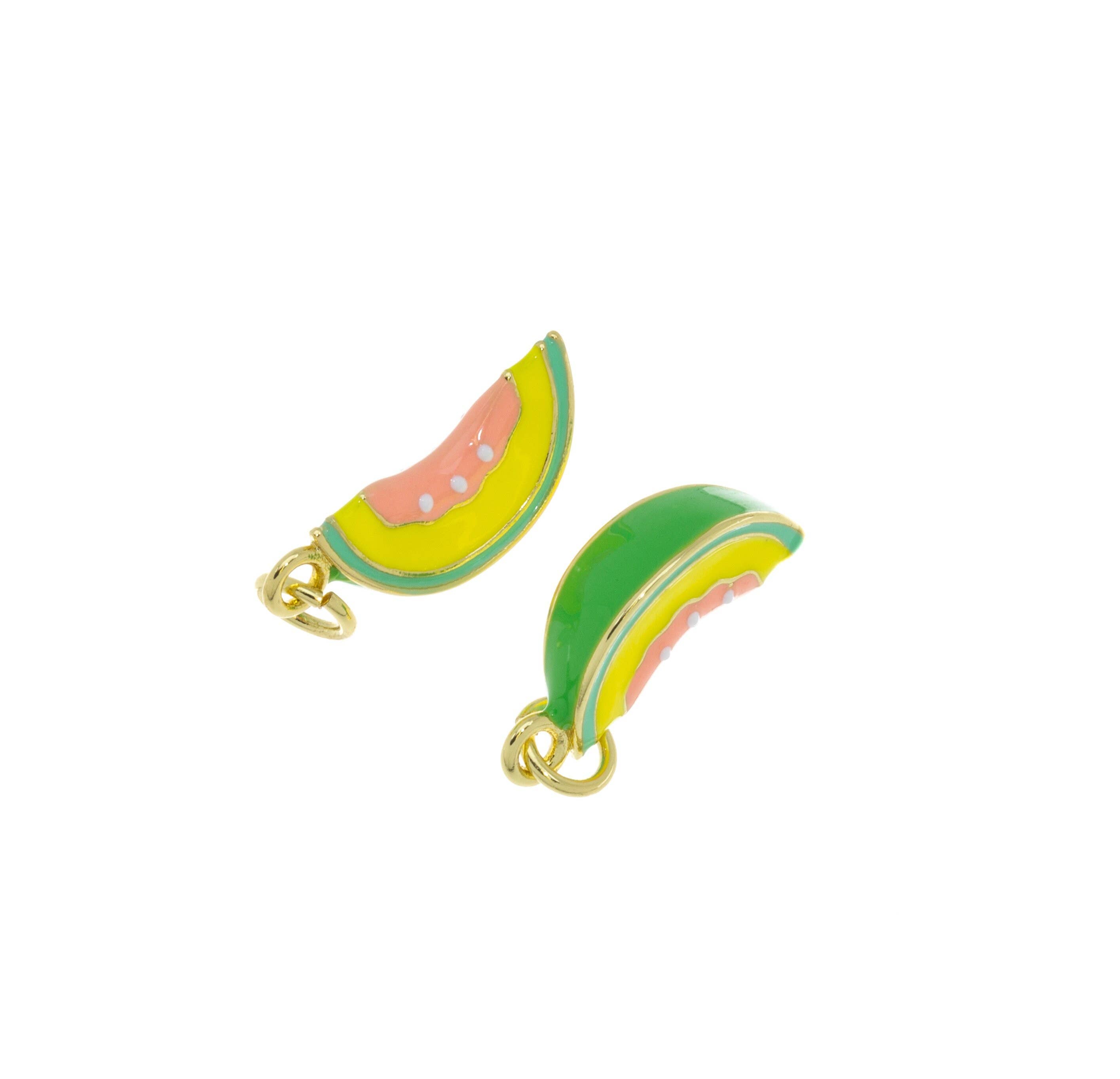 Gold Cantaloupe Honeydew Charm for Jewelry Making