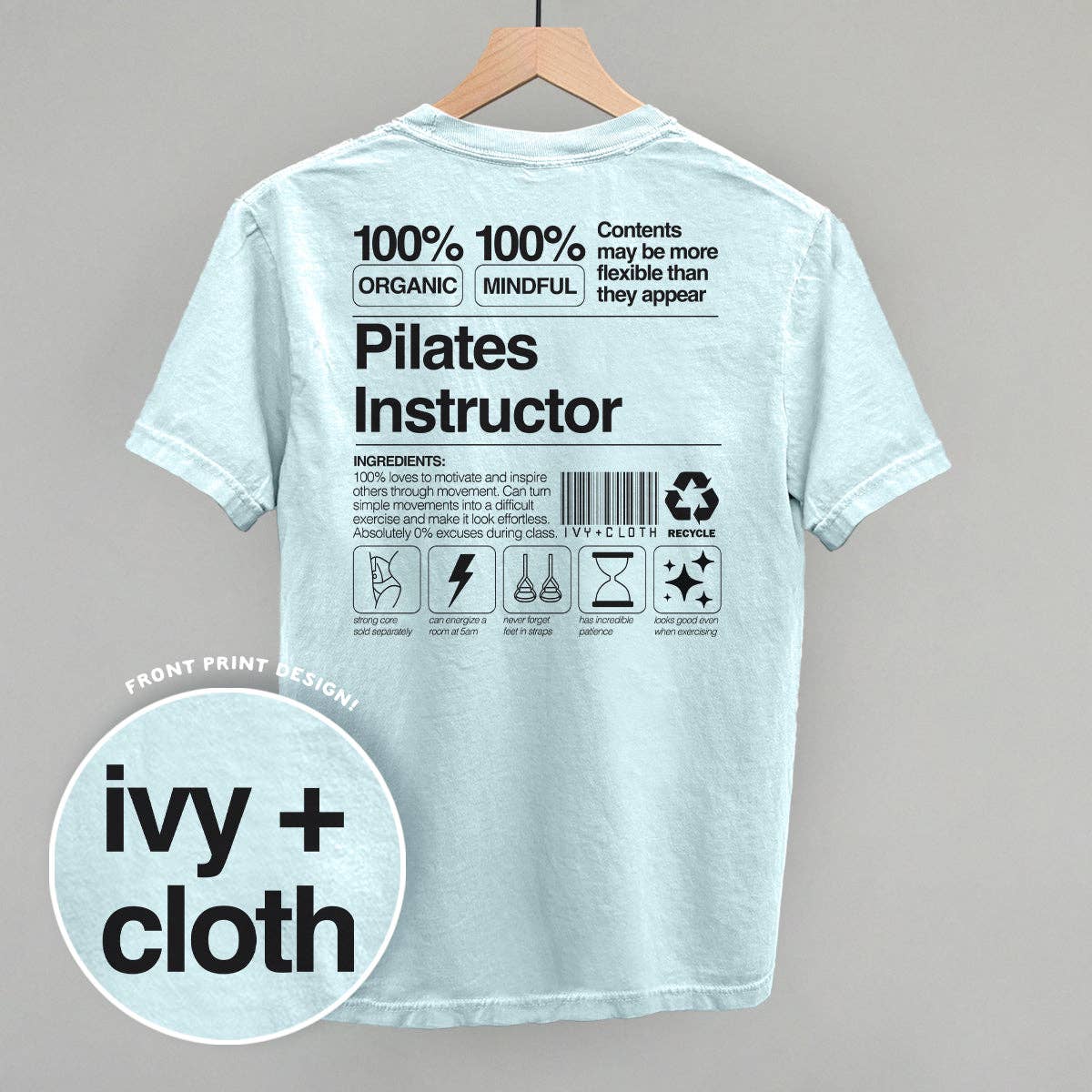 Pilates Instructor Nutrition Facts (Back Print)