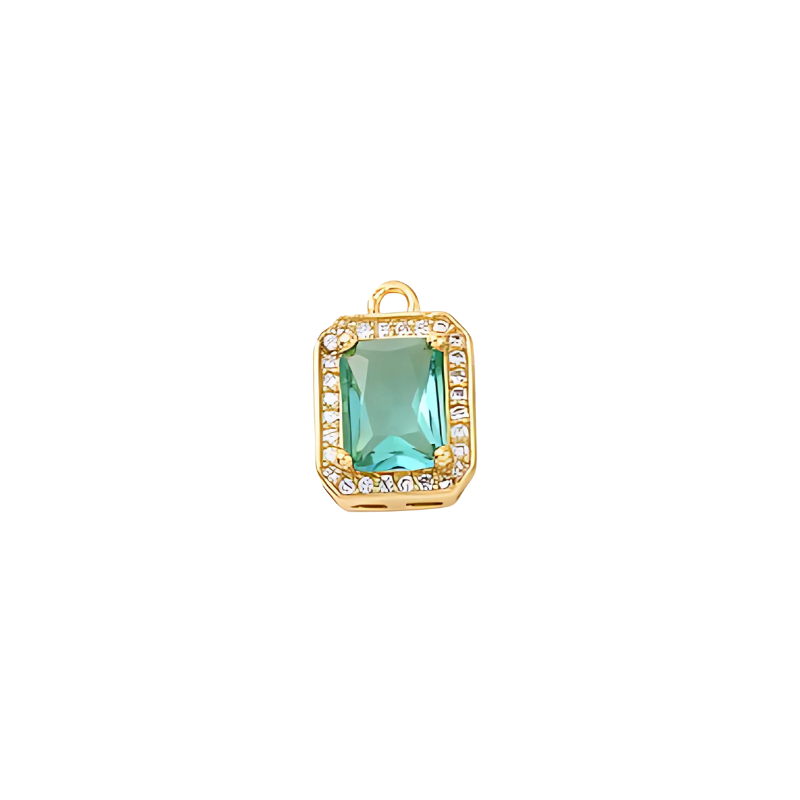 Emerald Cut Diamond Pendant Charm