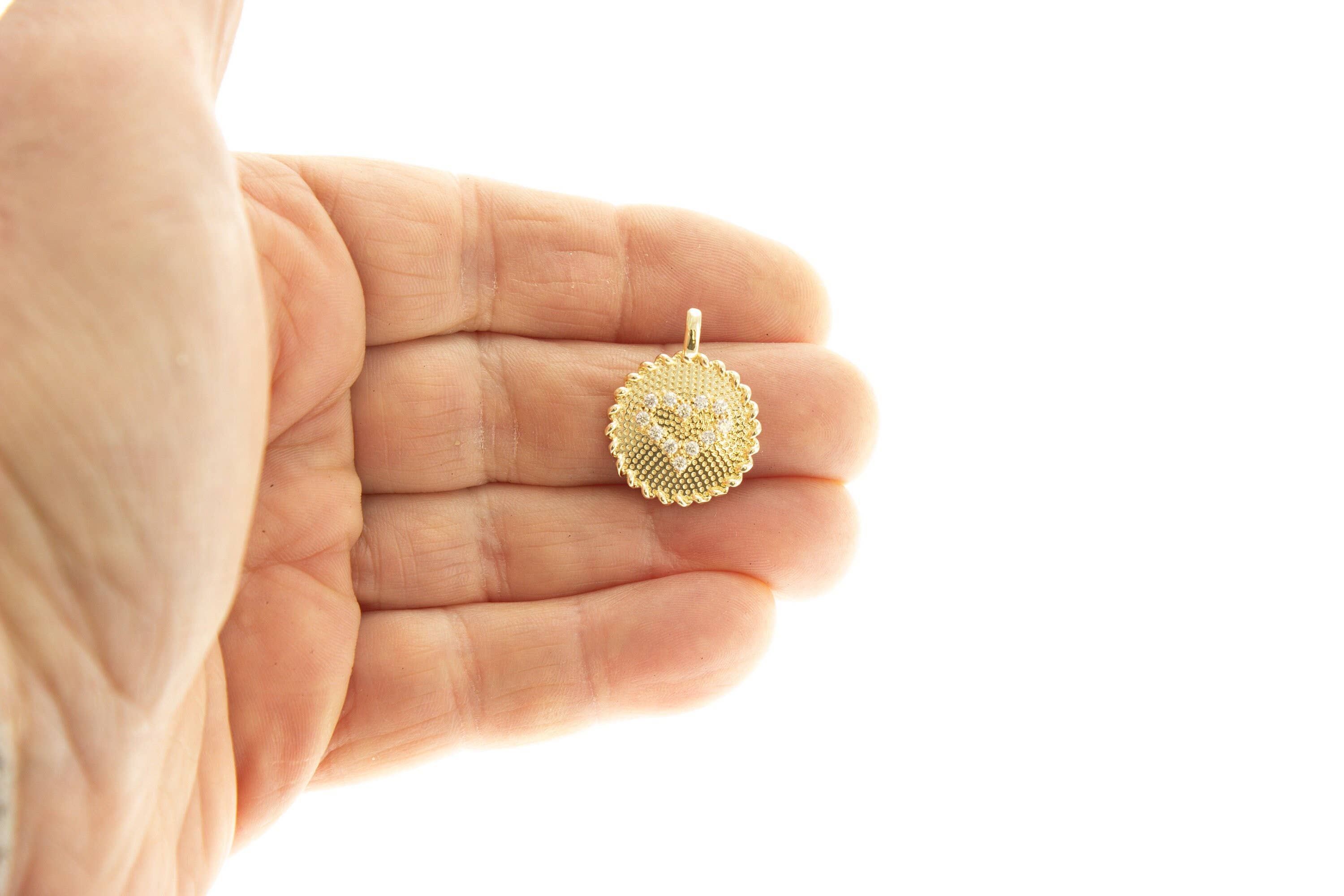 CZ Heart Charm Gold