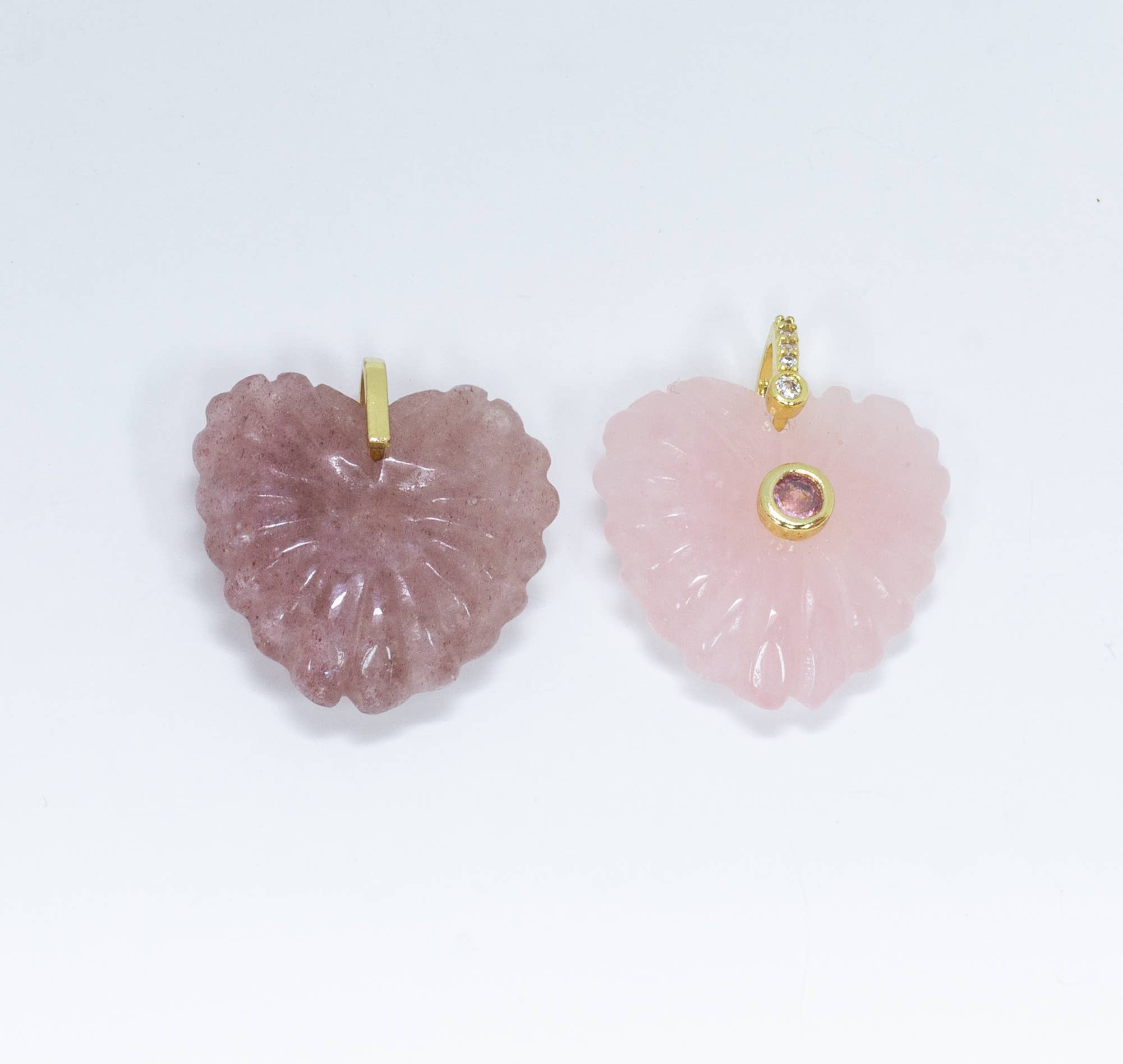 Heart Gemstone with cz bezel embellishment GSFNEW