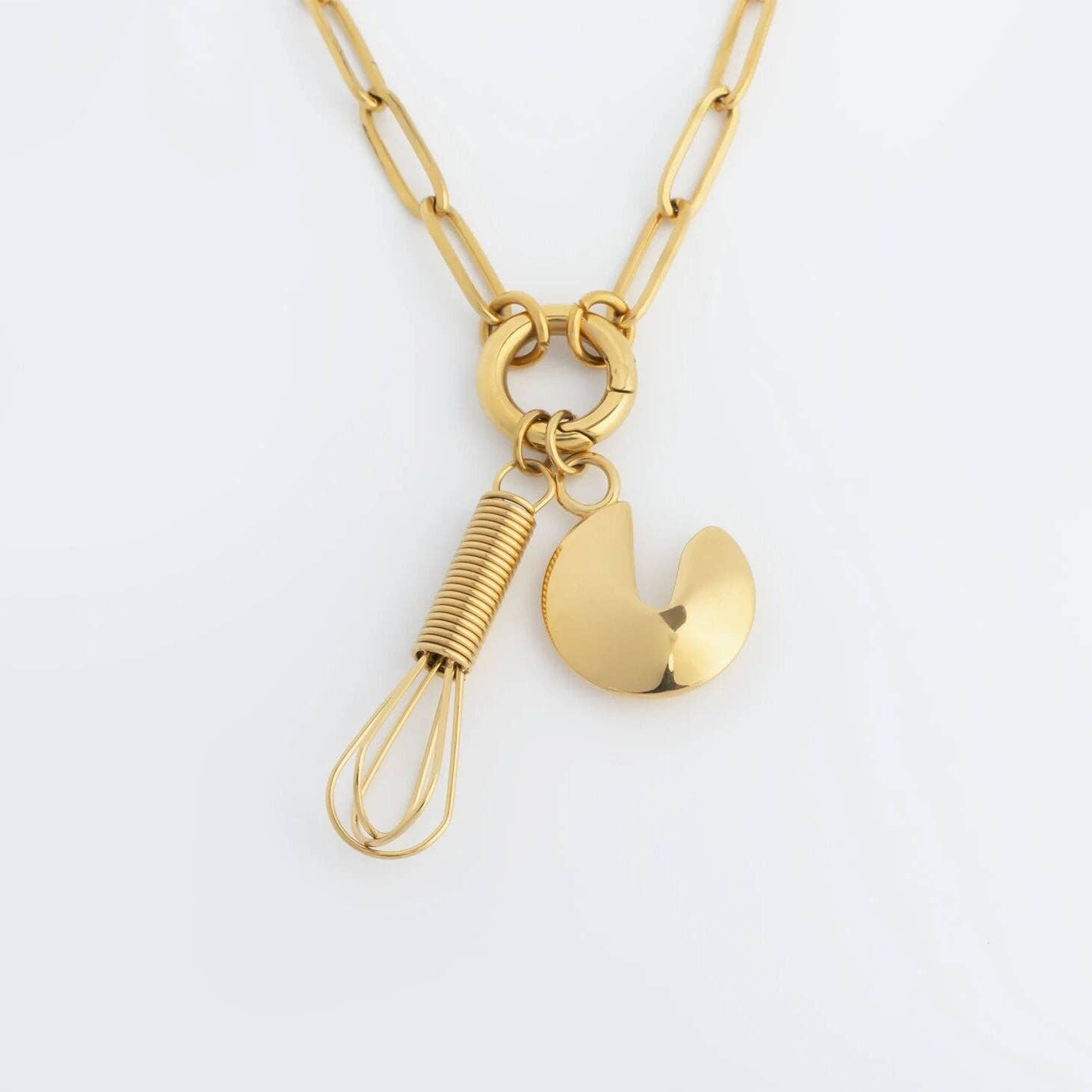 18K Gold PVD Stainless Steel Whisk Charm
