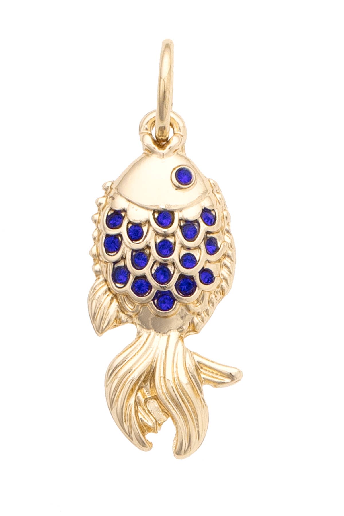 Blow Fish Charm in Shiny Gold