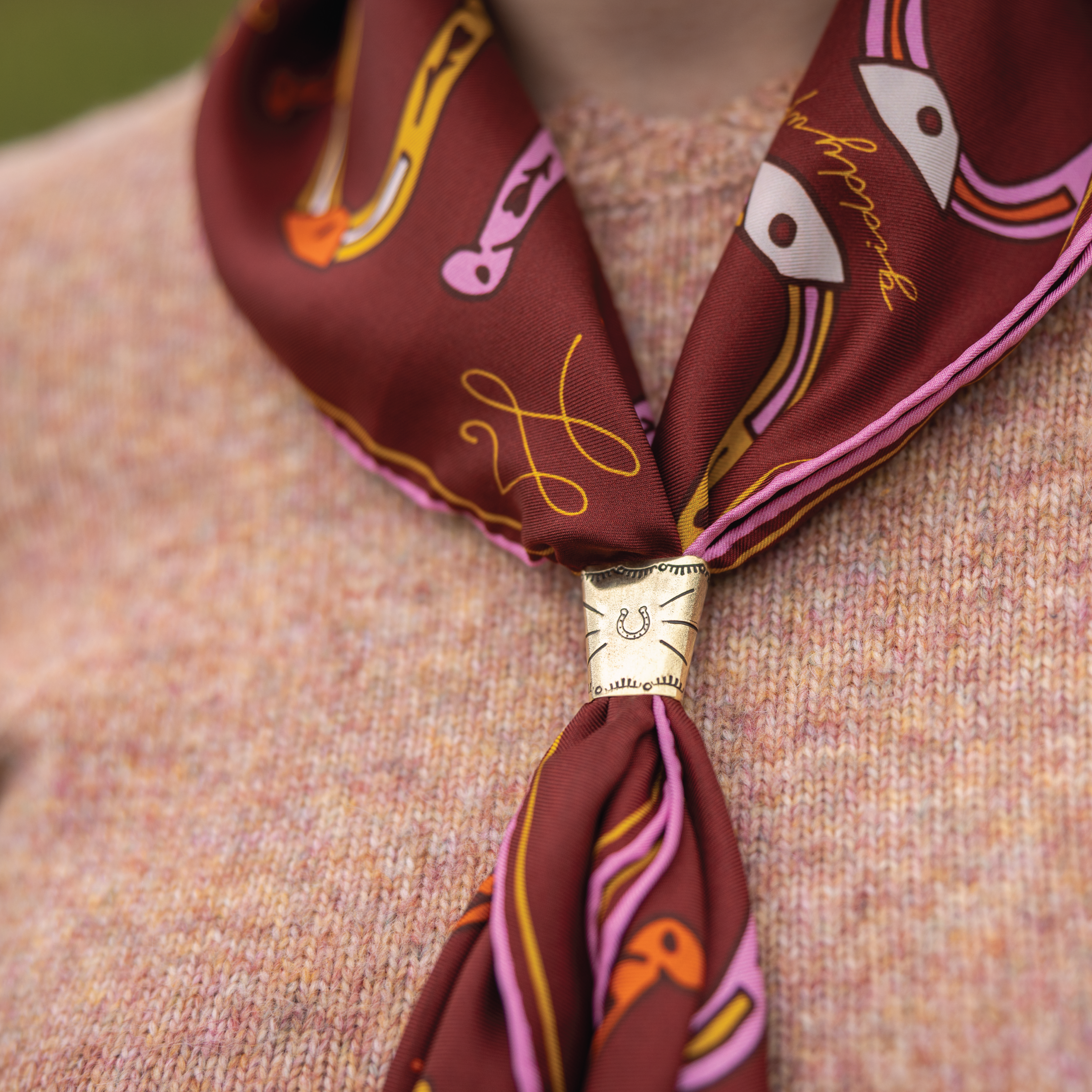 Handmade in USA brass bandana slide - bolo