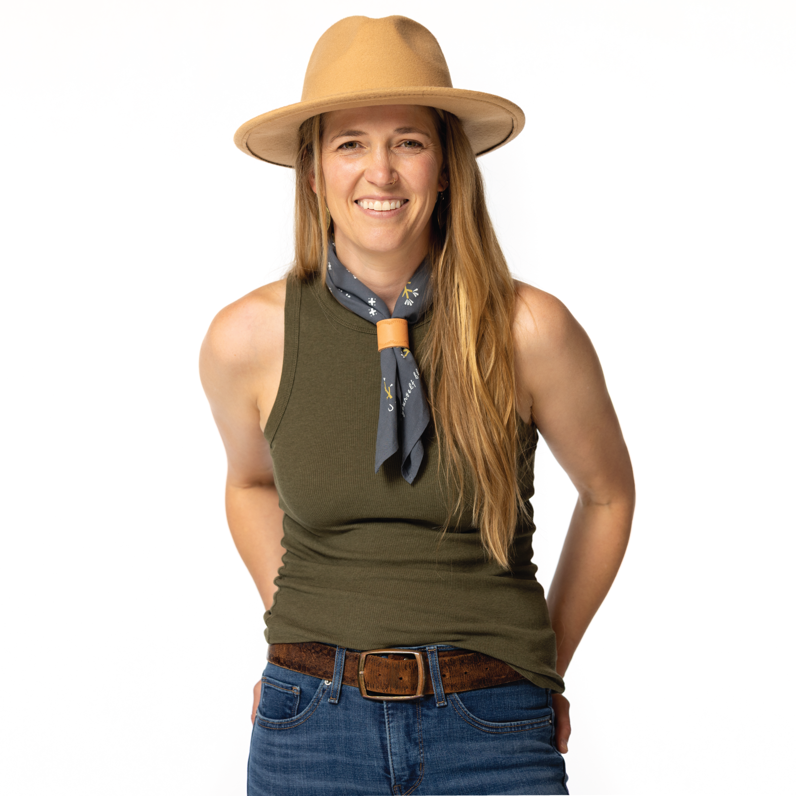 Handmade in USA leather bandana slide - arch