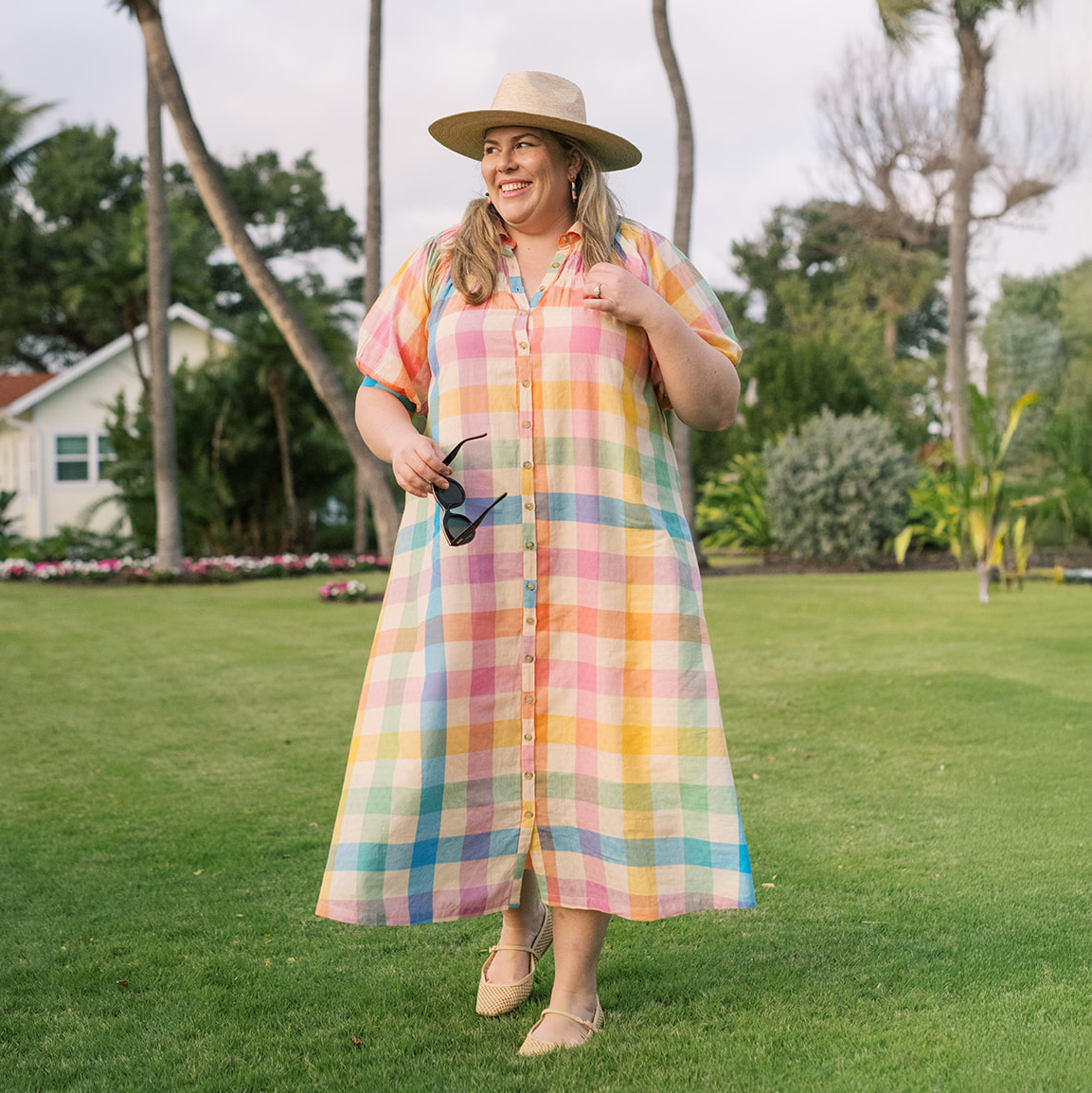 Rainbow Plaid Oasis Dress