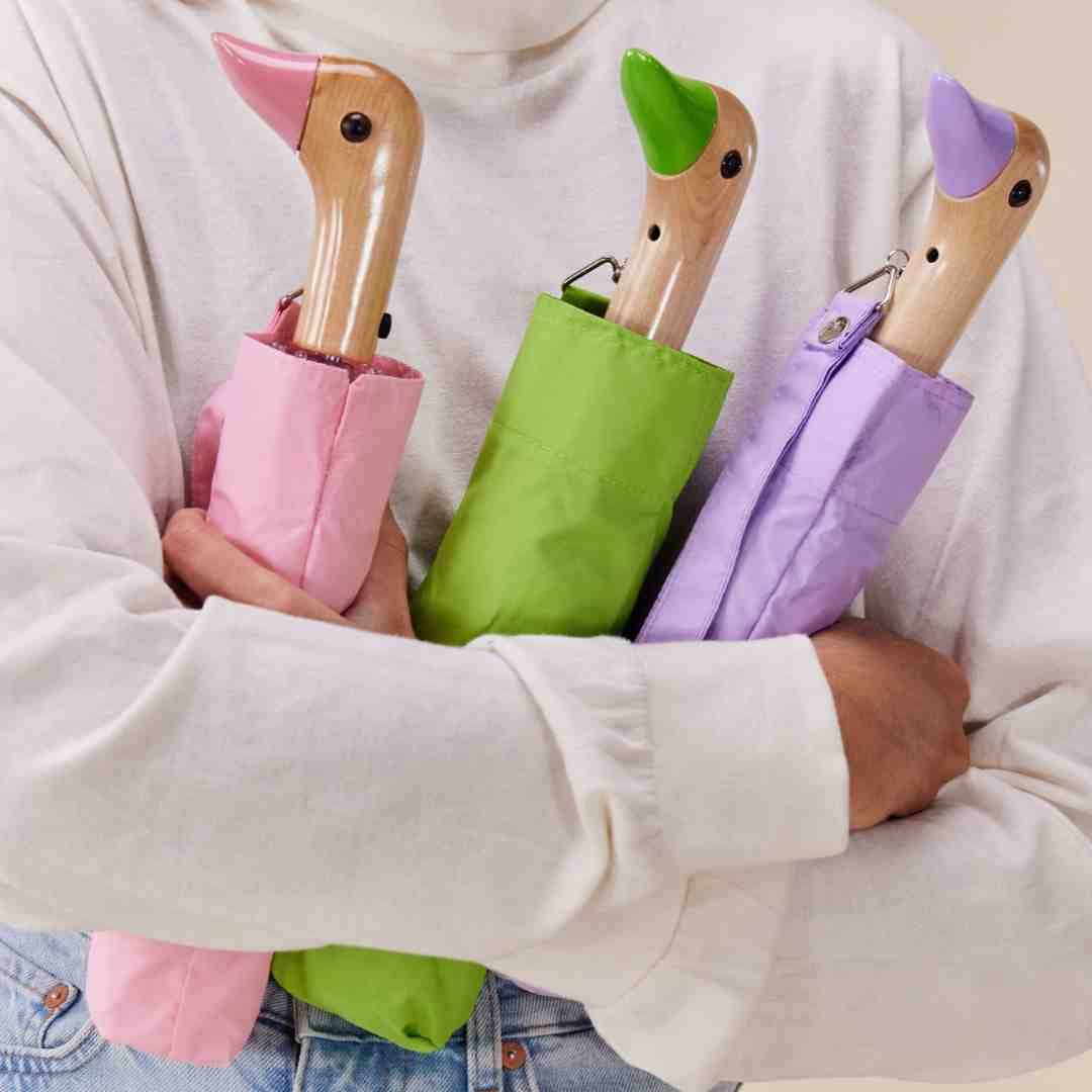 Pink Compact Eco-Friendly Wind Resistant Duck Head Umbrella