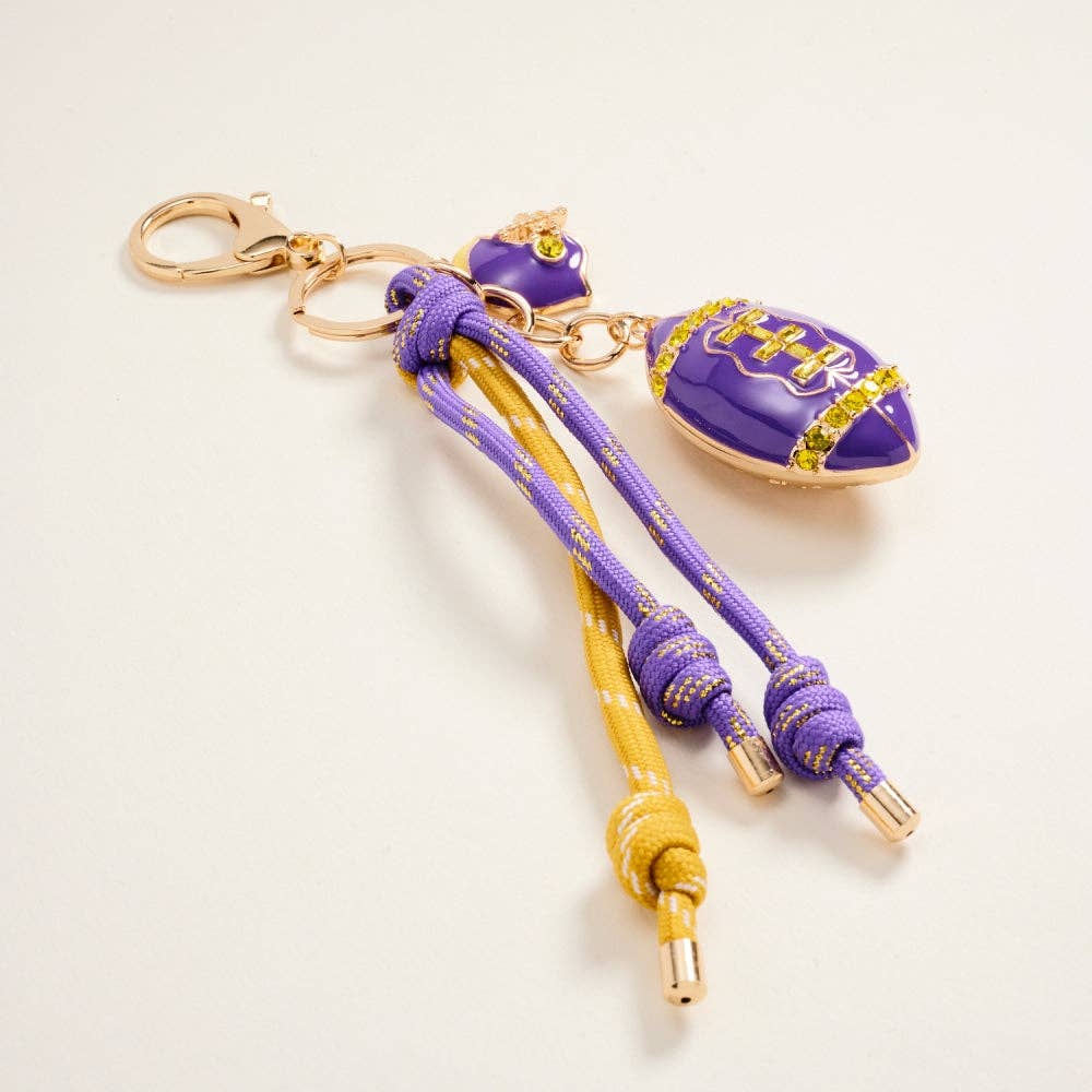 College Football Helmet Paracord Stone Keychain Bag Charm