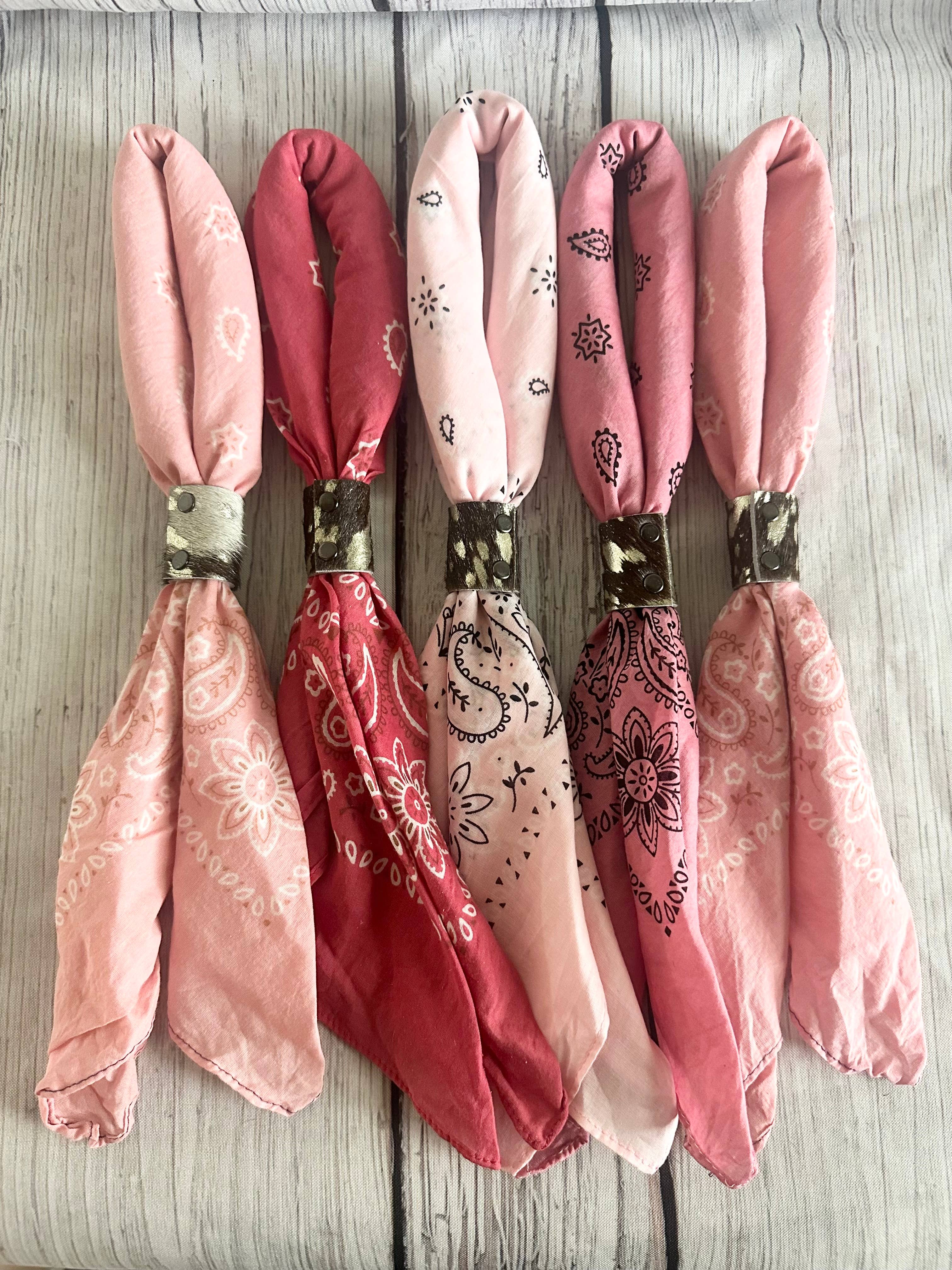 Pink Hand Dyed Bandanas