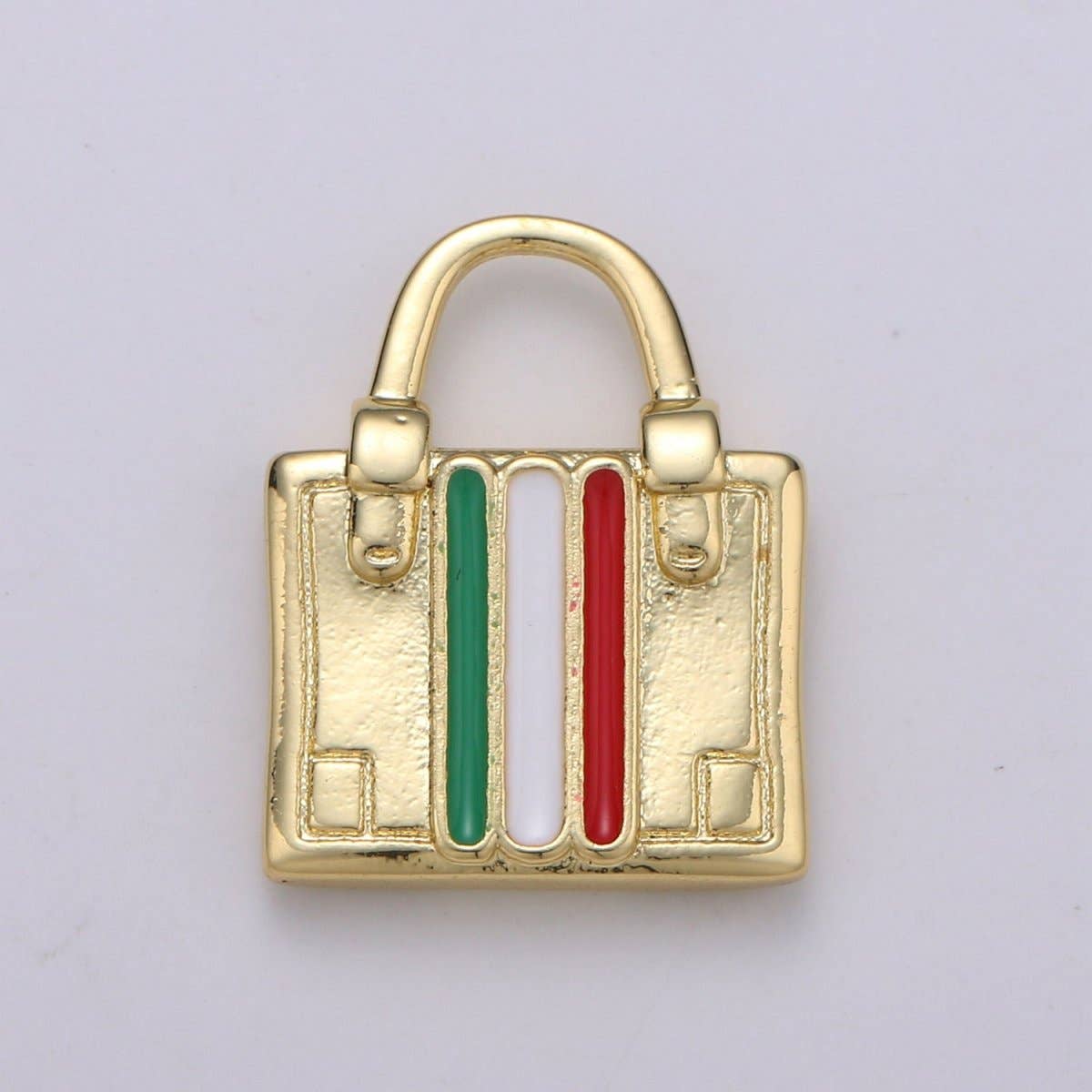 14K Gold Filled France, Italy Flag Suitcase Luggage Travel Charm
