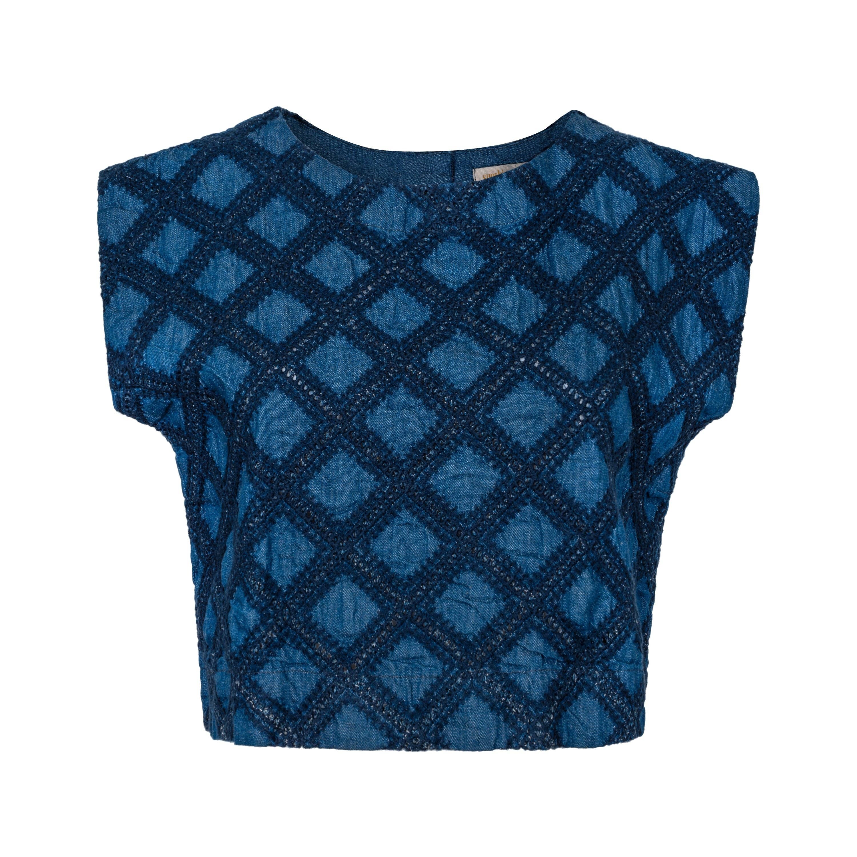 Denim Eyelet Greta Top