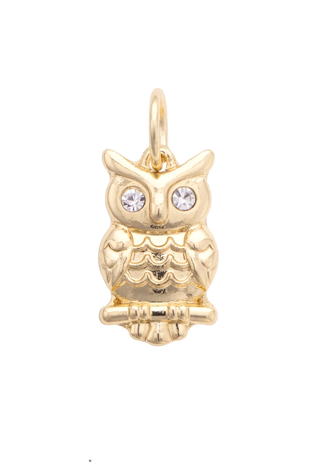 Owl Charm in Shiny Gold