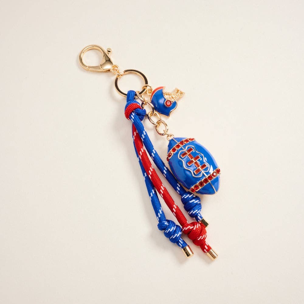 College Football Helmet Paracord Stone Keychain Bag Charm