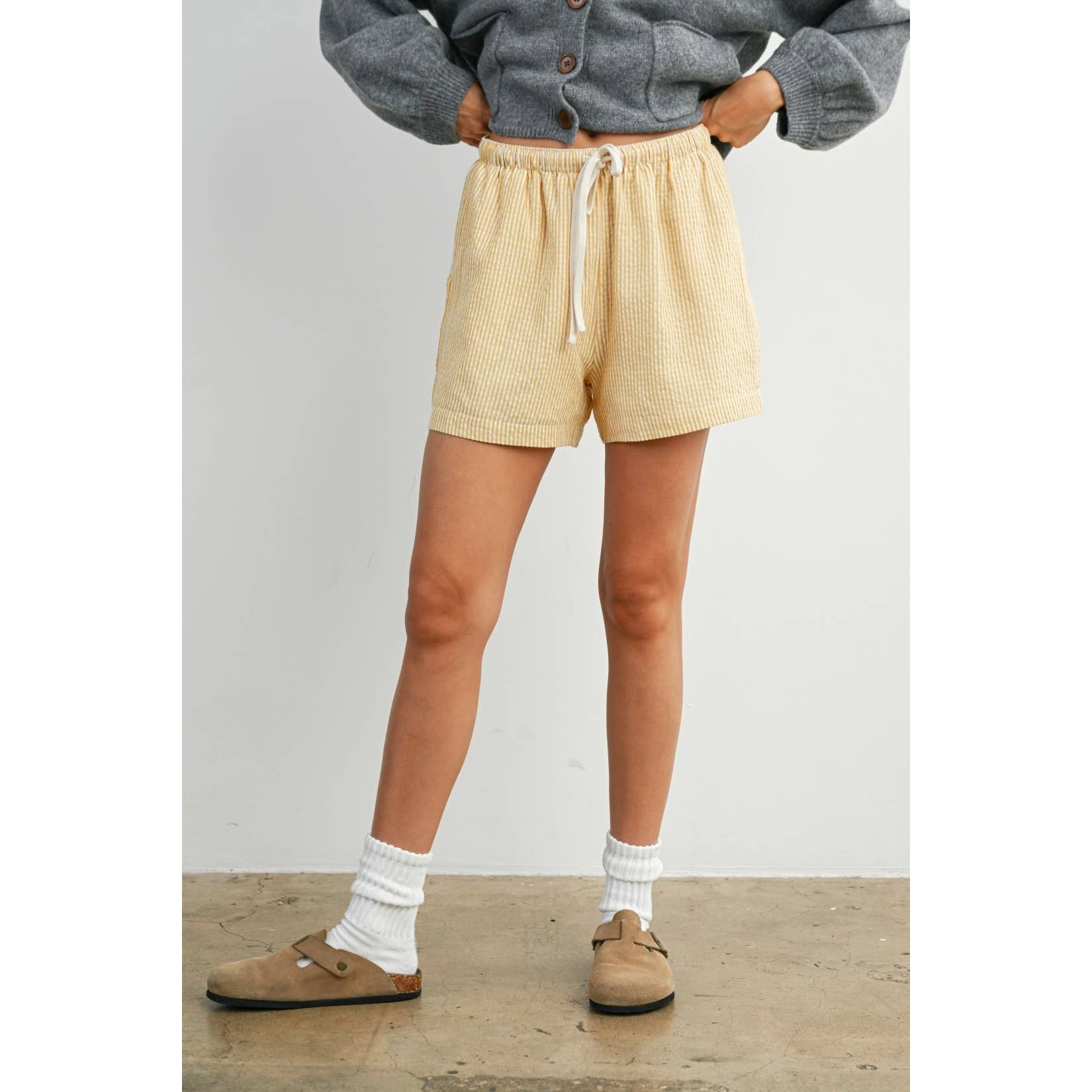 Casual Striped Drawstring Shorts - BMP7940