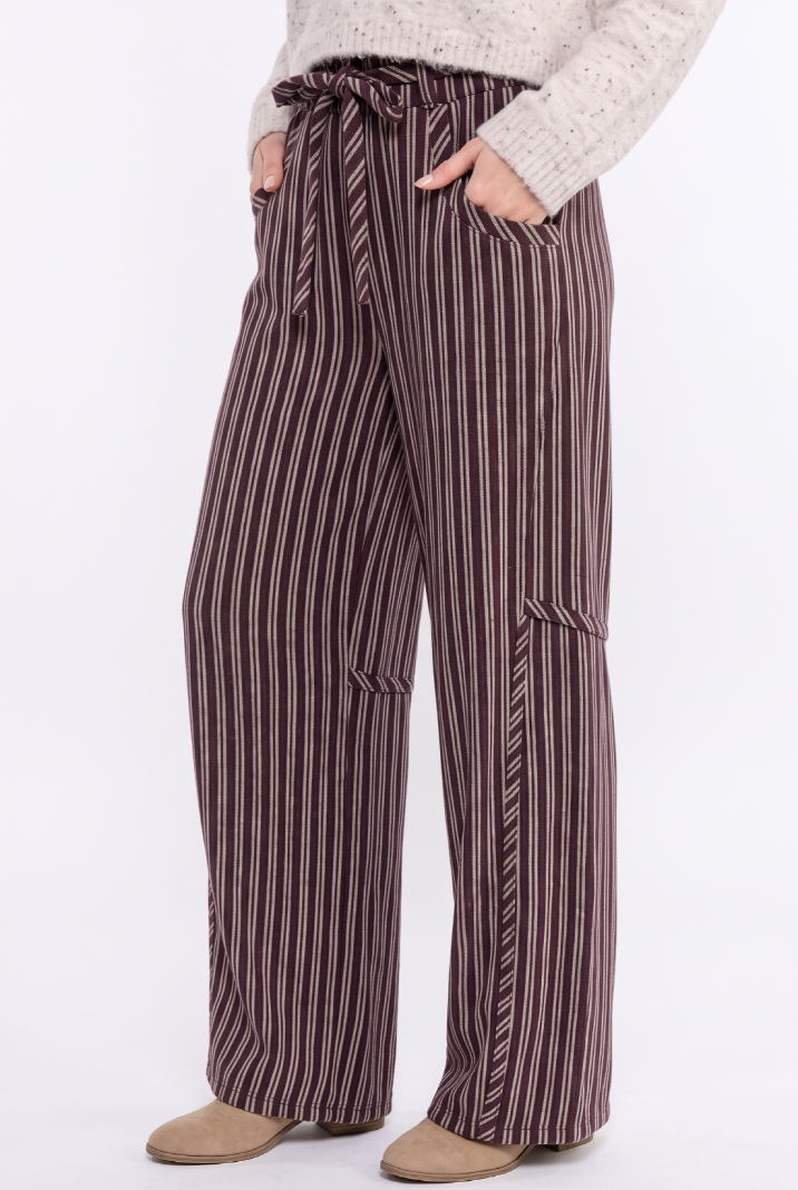 CB10394J Pinstripe Drawstring Pants