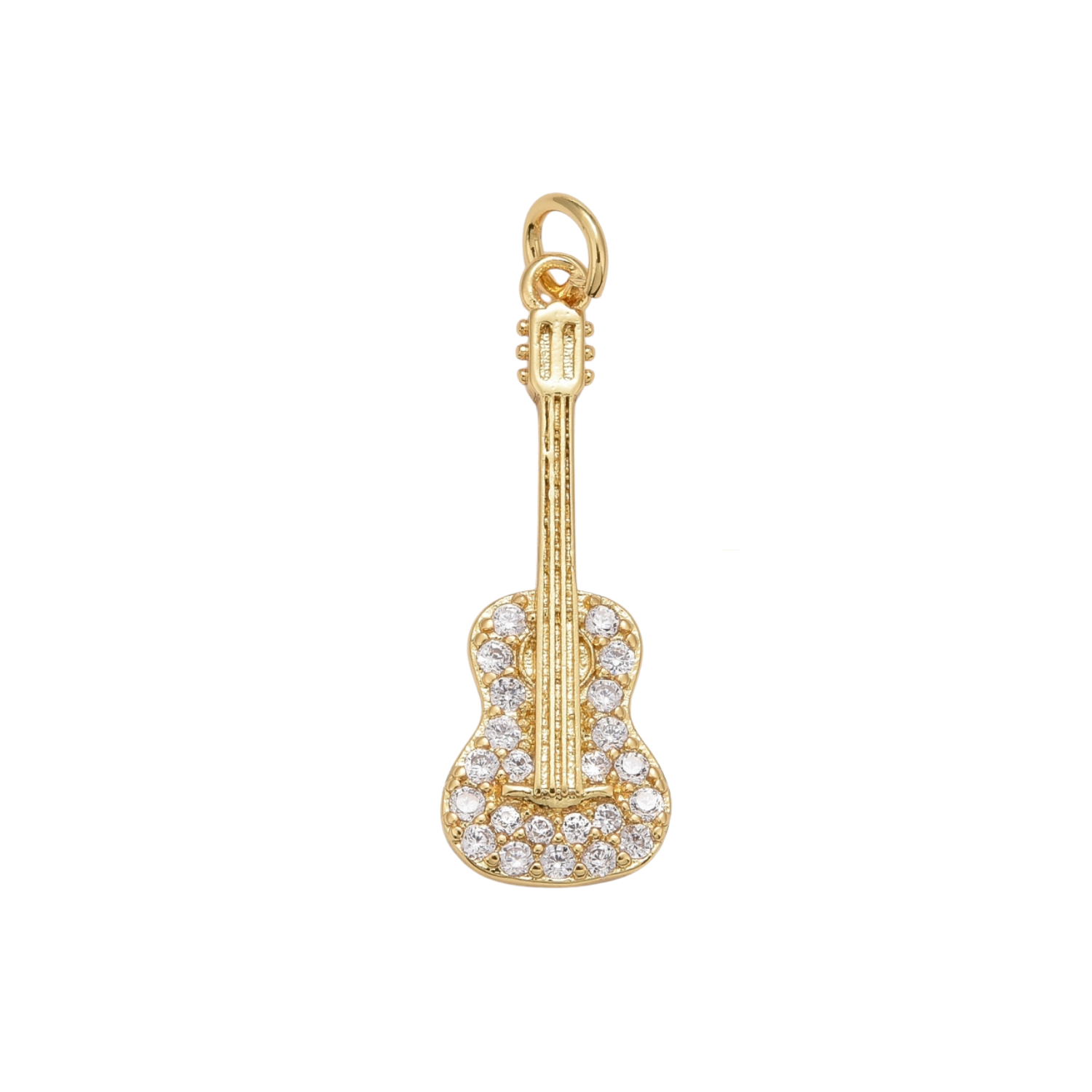 * Gold Glittering Guitar Charm