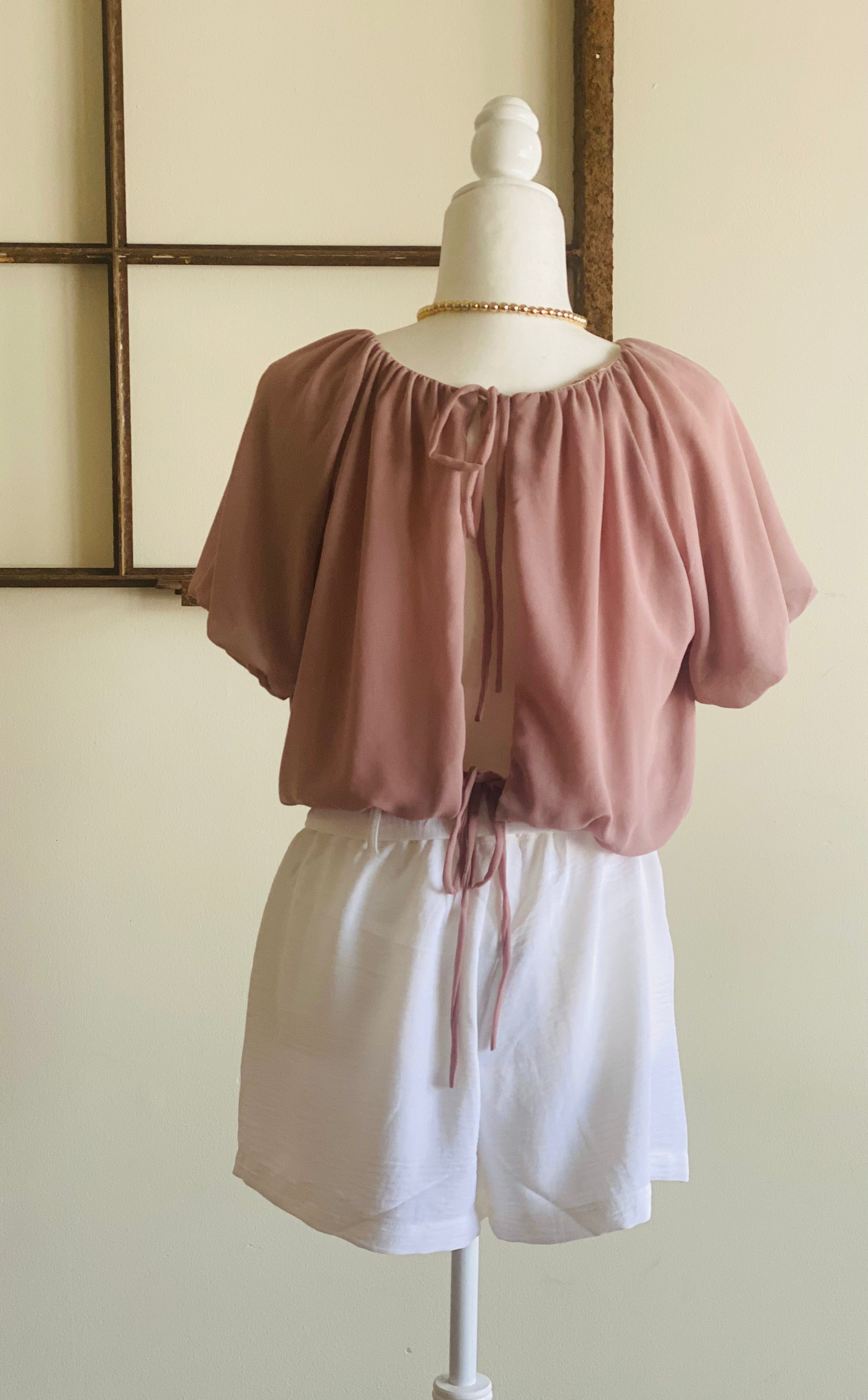 Cammie High Waisted Tie Front Shorts