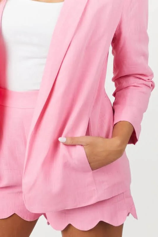 Lilly Pink Linen Blazer