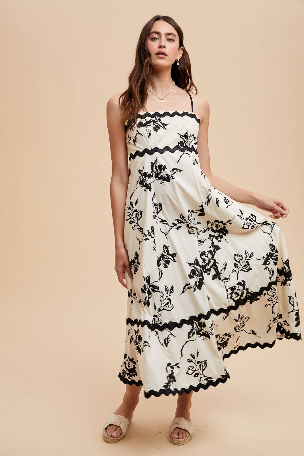 Cotton Floral Ric Rac Dress