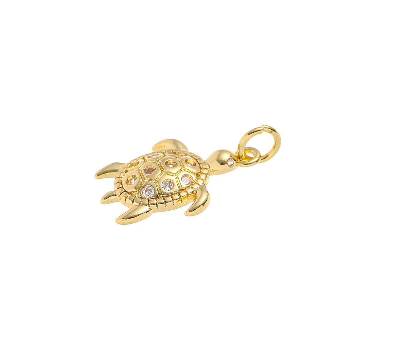 Gold Sea Turtle Charm