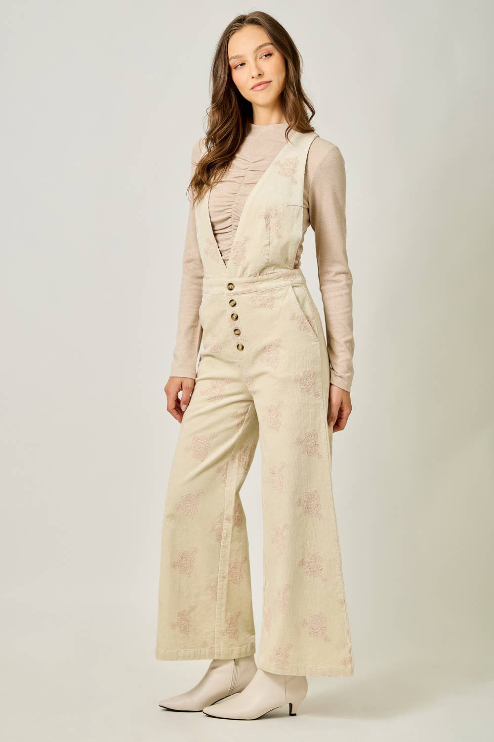 Fernie Embroidered Corduroy Jumpsuit