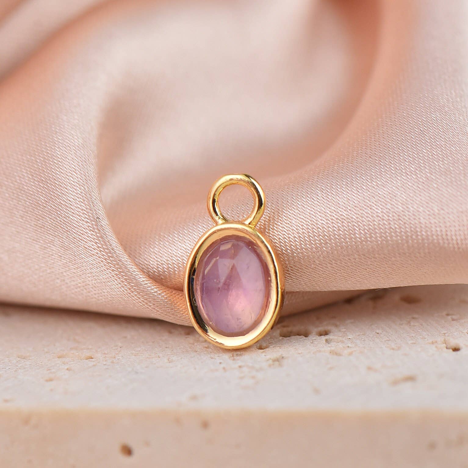 Natural Stone Oval Charms