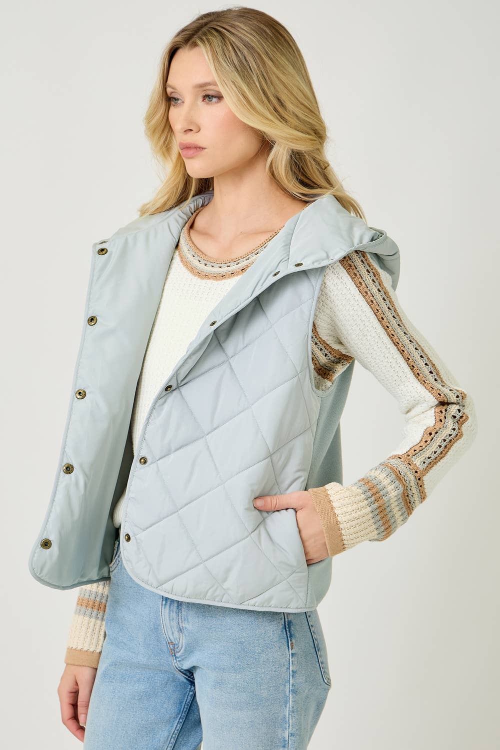 Quilted Puffer Hoodie Vest